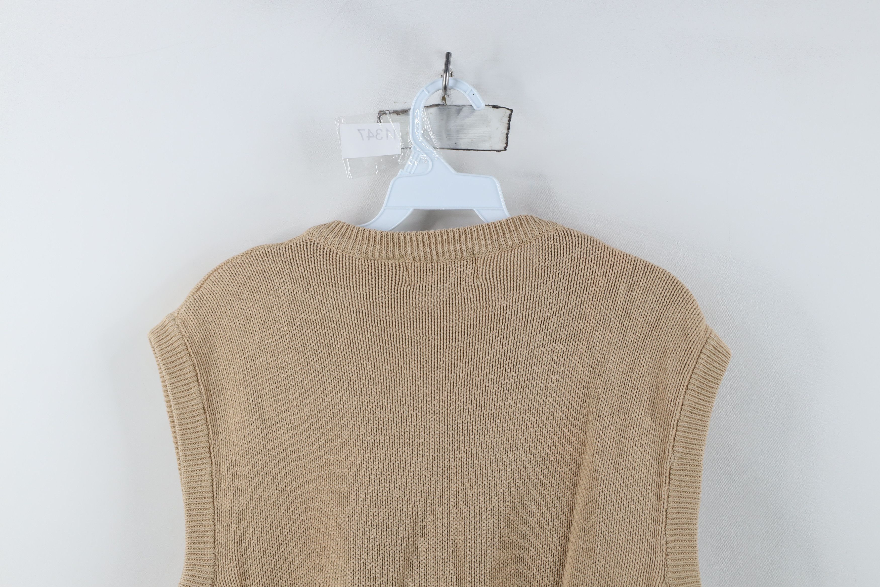 Vintage Vintage 90s Streetwear Blank Cotton Knit V-Neck Sweater Vest Size US L / EU 52-54 / 3 - 9 Thumbnail