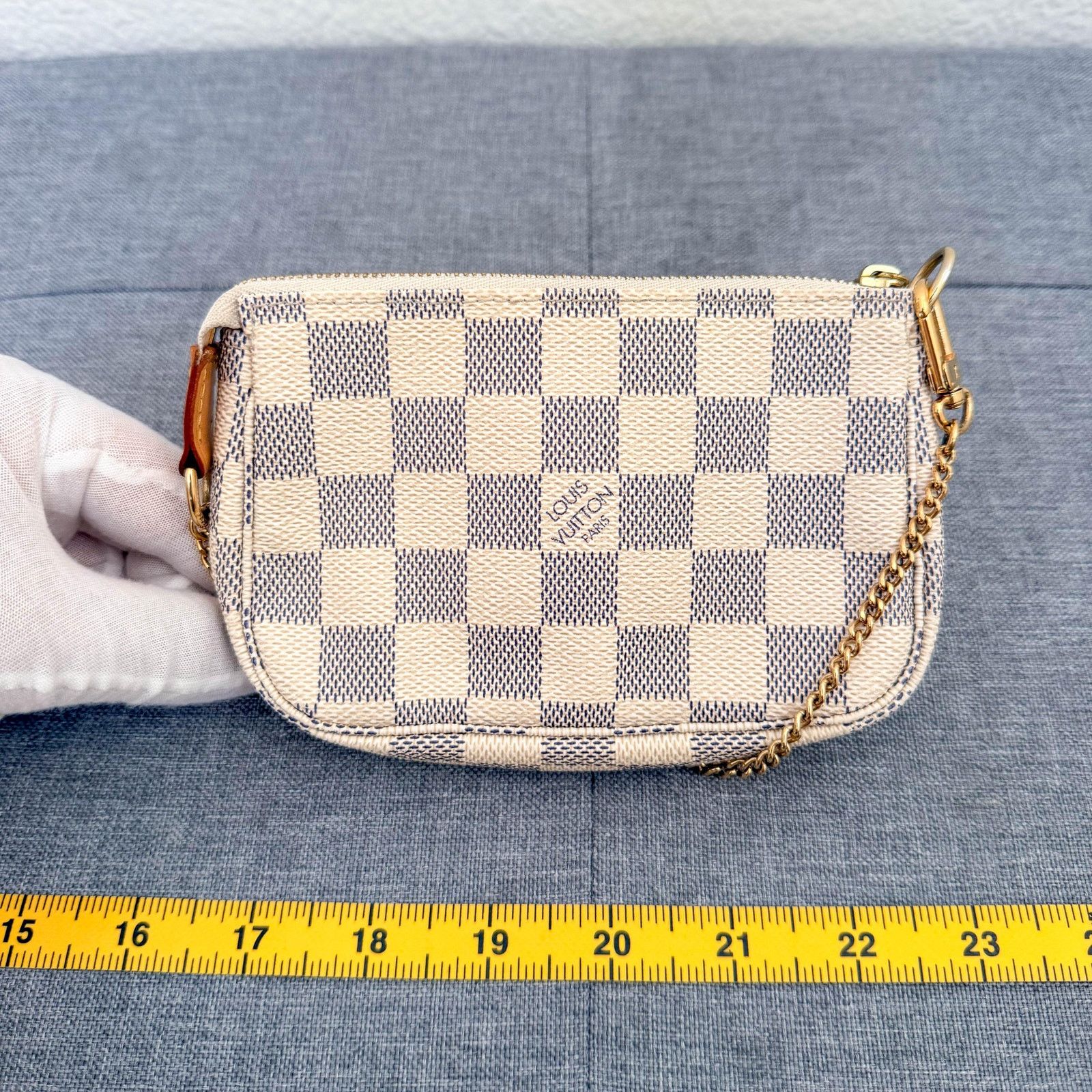 Louis Vuitton Authentic Louis Vuitton Damier Azur Mini Pochette Size ONE SIZE - 1 Thumbnail