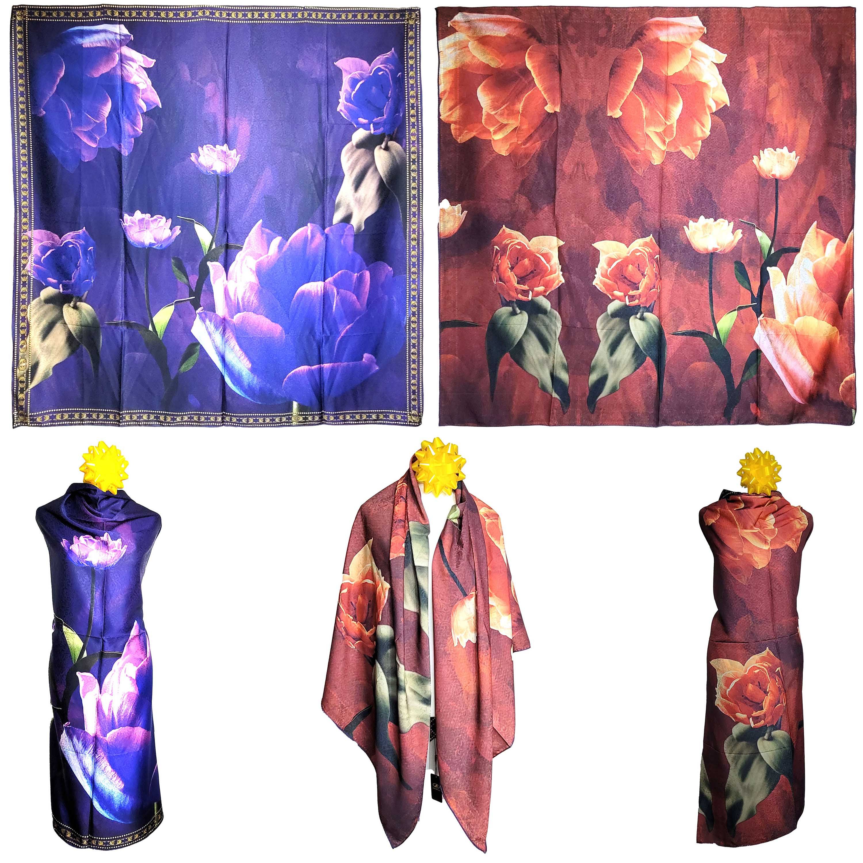 Other NWT Double Sided Silk Scarf 52"x52" Large Square Wrap 3232 Size ONE SIZE - 1 Thumbnail
