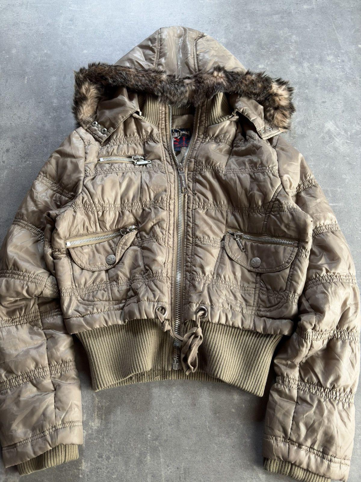 Japanese Brand 00s Fashion Addict N2B Style Faux Fur Hooded Bomber Jacket L Size M / US 6-8 / IT 42-44 - 6 Thumbnail