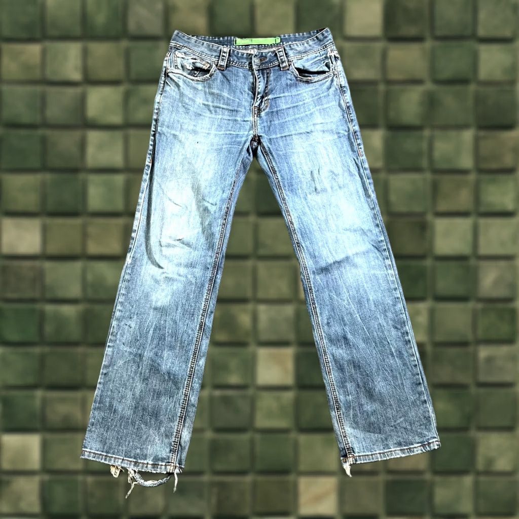Denime Rock & Roll Cowboy Jeans Mens 32x34 Blue Denim Stretch Regular Fit Straight Leg Jeans Size US 32 / EU 48 - 1 Thumbnail
