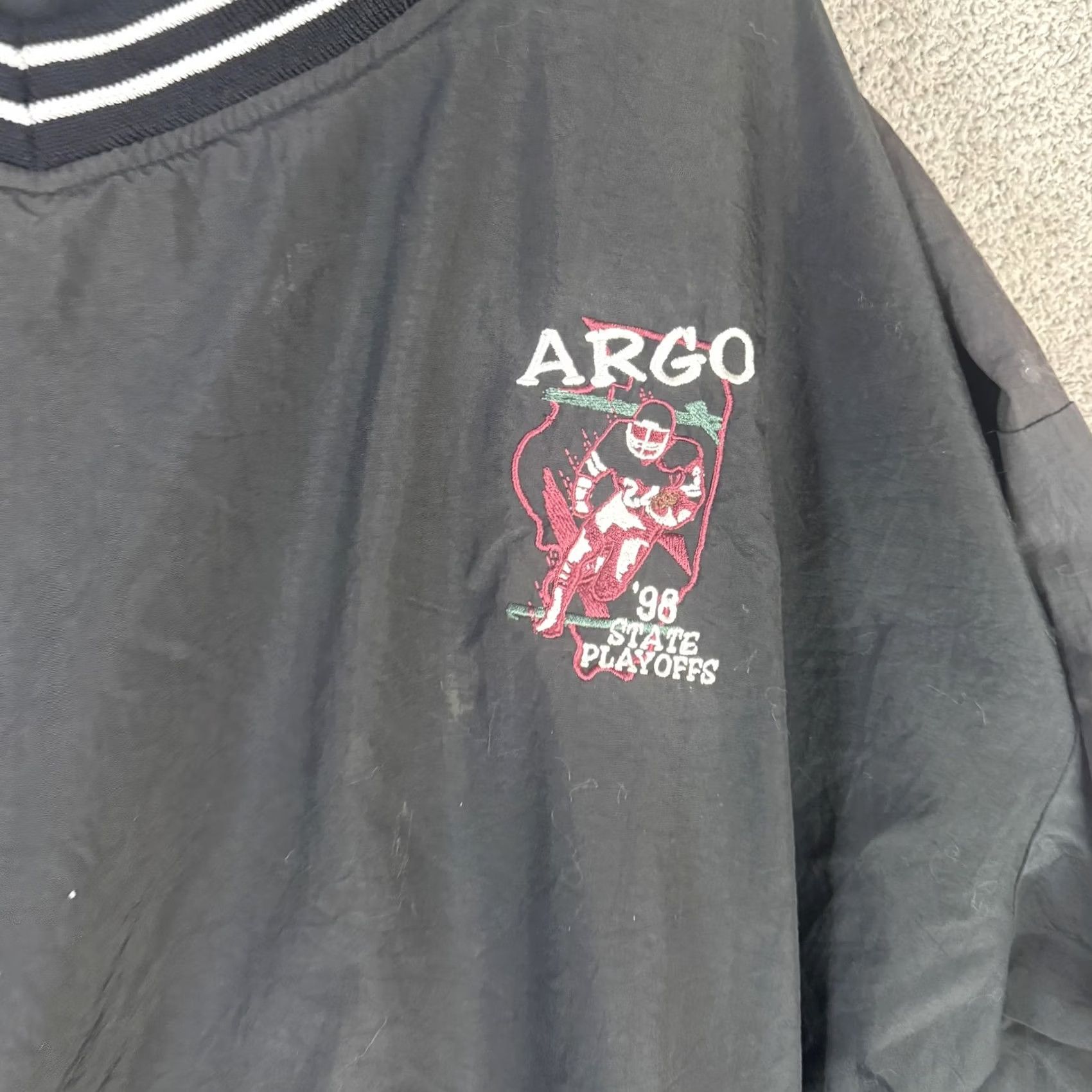 Russell Athletic VINTAGE Russell Athletic Windbreaker Jacket Mens 2XL Black Argo 98 Football 90s Size US XXL / EU 58 / 5 - 6 Thumbnail