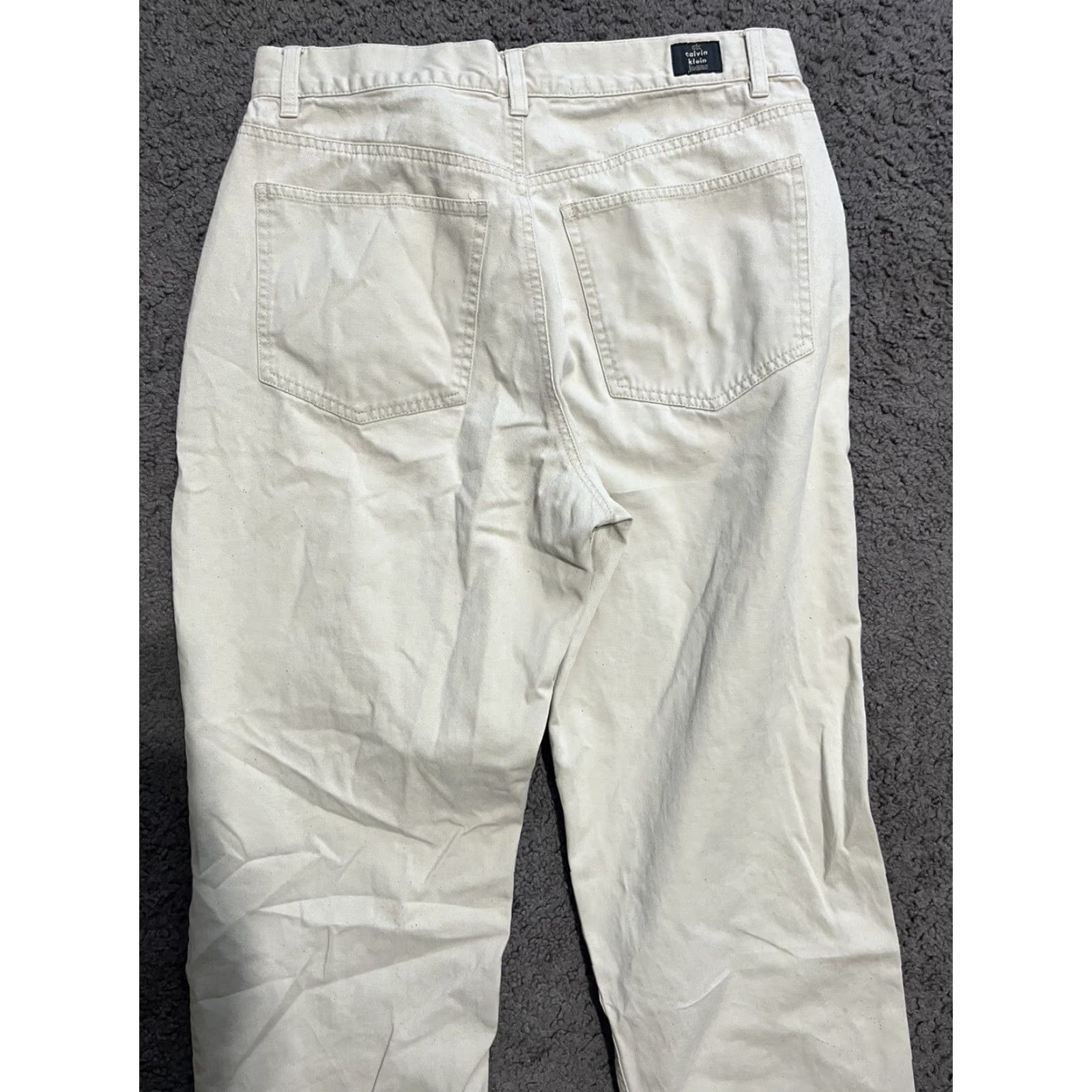 Calvin Klein Calvin Klein Jeans Women's Chino Pants Size 11 Mid Rise Straight Beige Cotton Size 32" / US 10 / IT 46 - 2 Thumbnail
