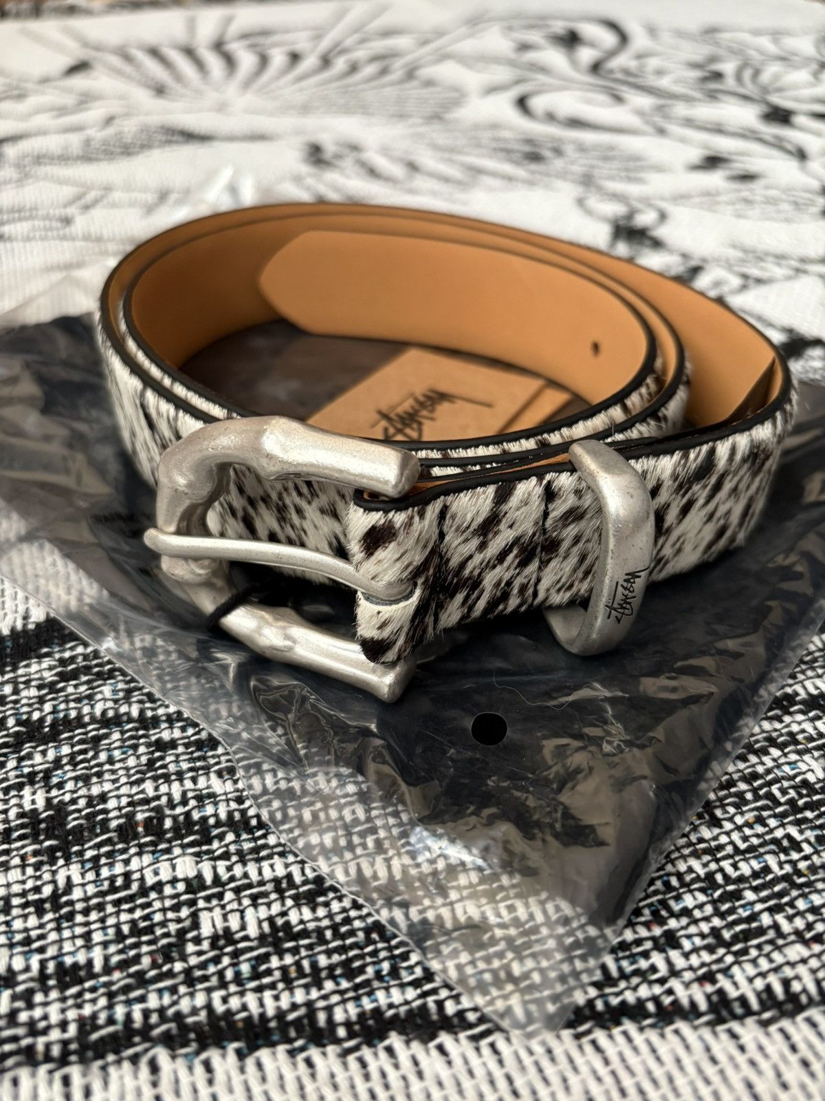 Stussy BAMBOO BUCKLE BELT HAIRY MARBLE | Grailed