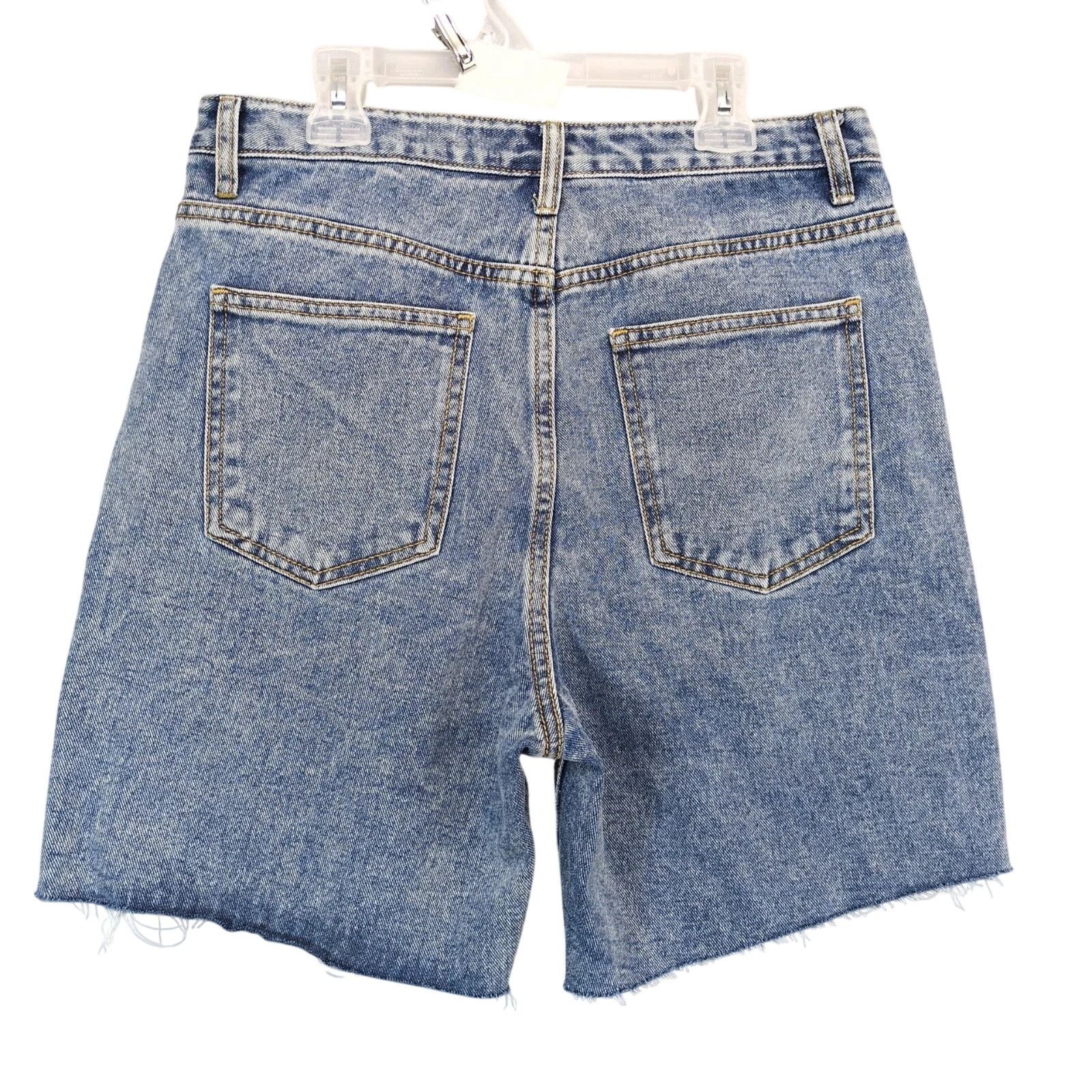 Other PrettyLittleThing Vintage Wash Ripped Longline Jean Shorts 6 Size 28" / US 6 / IT 42 - 2 Thumbnail