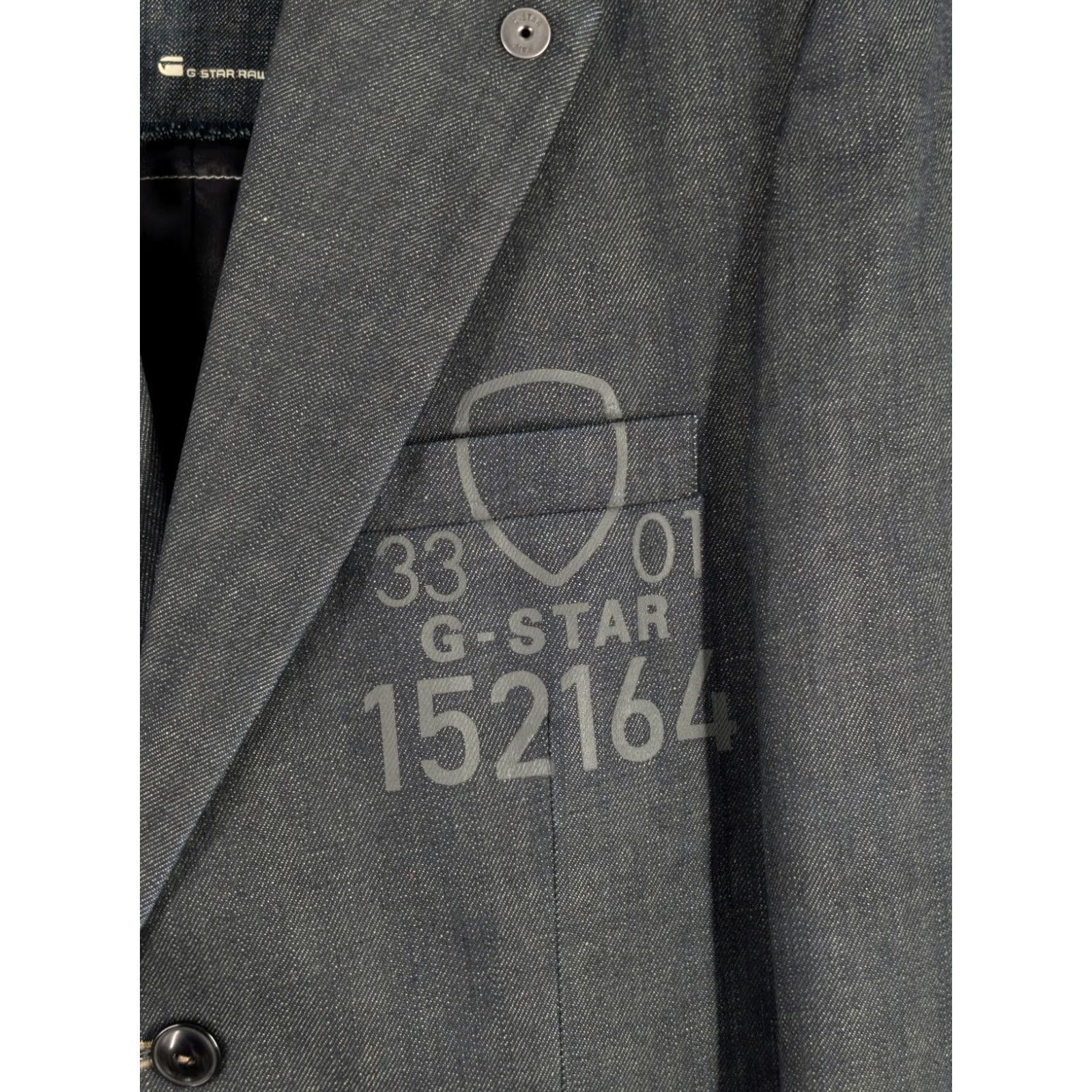 G-Star VINTAGE G-Star Raw Shield Blazer Denim Jacket XL 44 Mid-Length Men Blue Denim Coat Blazer Stars 2000s HipHop Rock Size US XL / EU 56 / 4 - 4 Thumbnail
