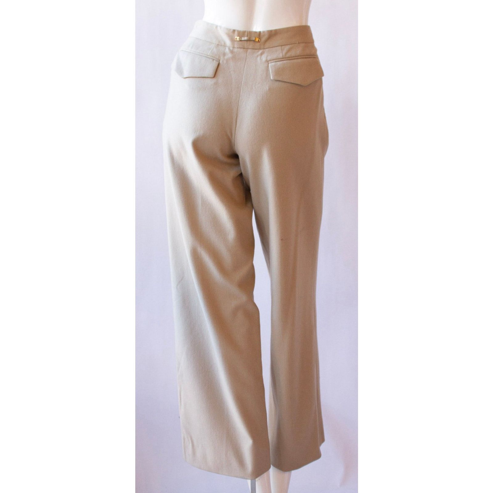 Gucci Vintage Gucci Wool Tan Wide Leg Culotte Trousers Size 30" / US 8 / IT 44 - 5 Thumbnail