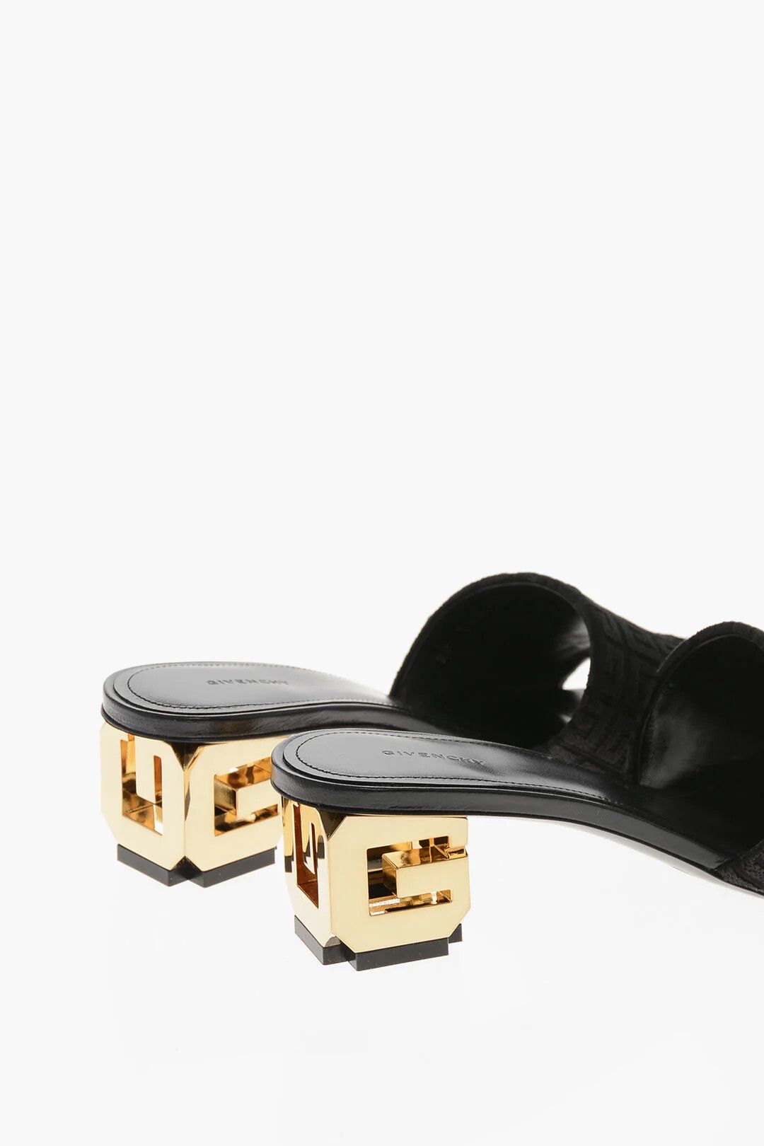 Givenchy og1mm0326 Open-Toe Jacquard Fabric Mules in Black Size US 8 / IT 38 - 3 Thumbnail