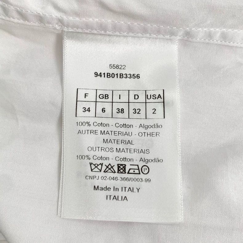 Dior Dior White tie bow bee embroidered cotton long-sleeved shi Size XXS / US 00 / IT 34 - 8 Thumbnail