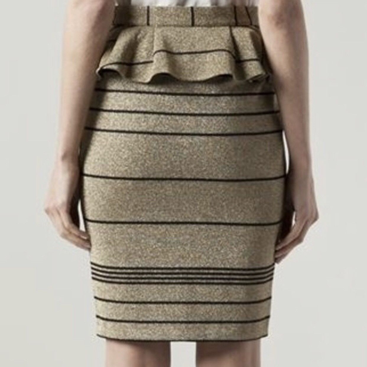 Patrizia Pepe Glitter skirt with peplum belt Italy barbiecore Y2K Size 26" / US 2 / IT 38 - 2 Thumbnail