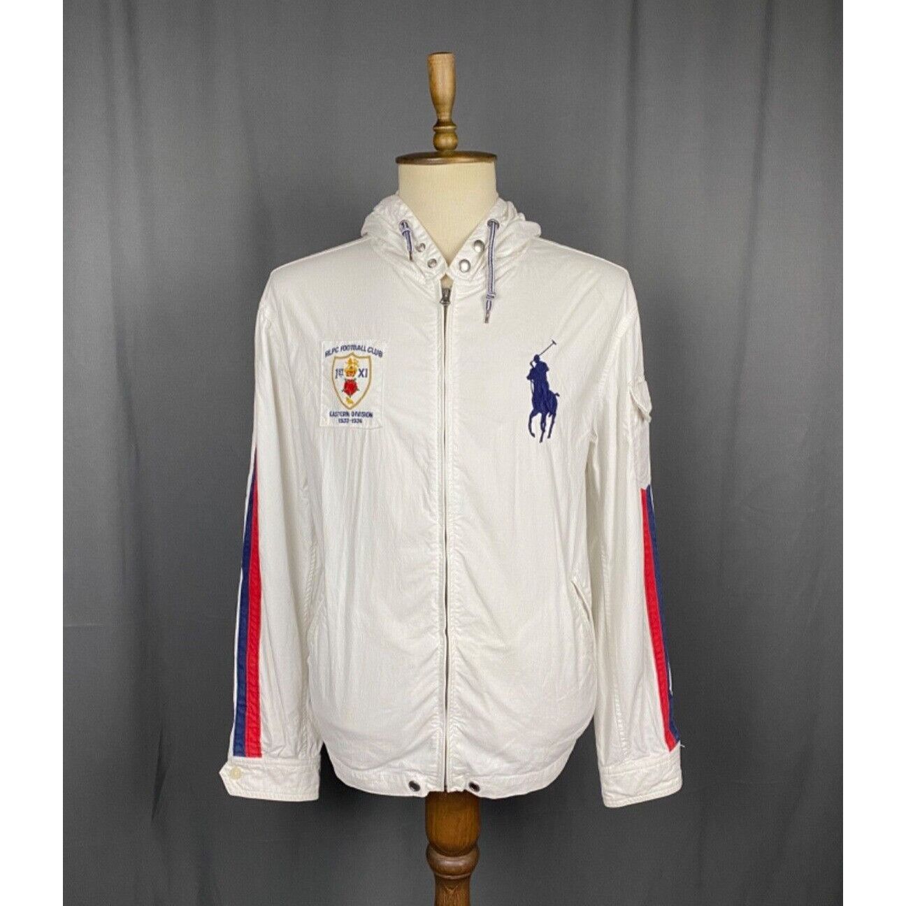 Ralph Lauren Vintage Big Logo Men's White Windbreaker Jacket