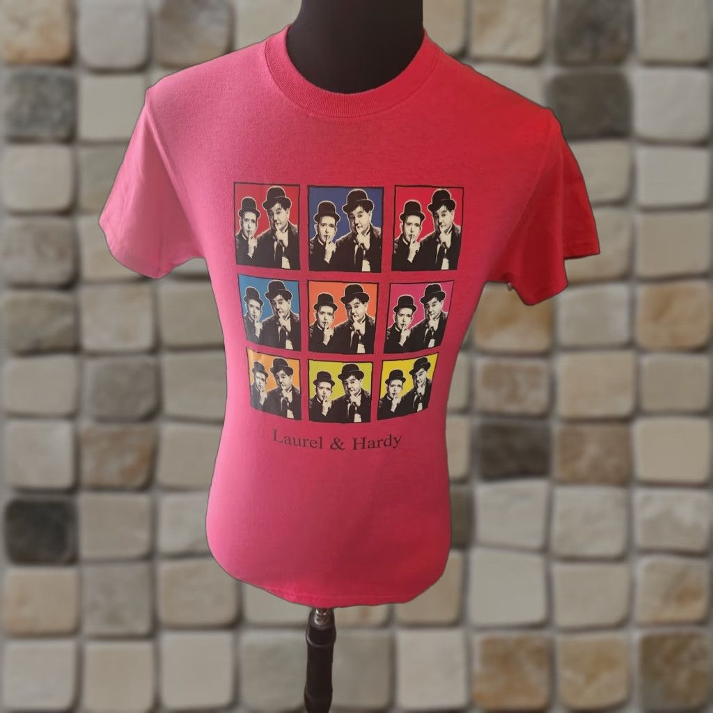 Gildan Gildan Laurel & Hardy Comedy Pink Short Sleeve T Shirt Size Small Size US S / EU 44-46 / 1 - 1 Thumbnail