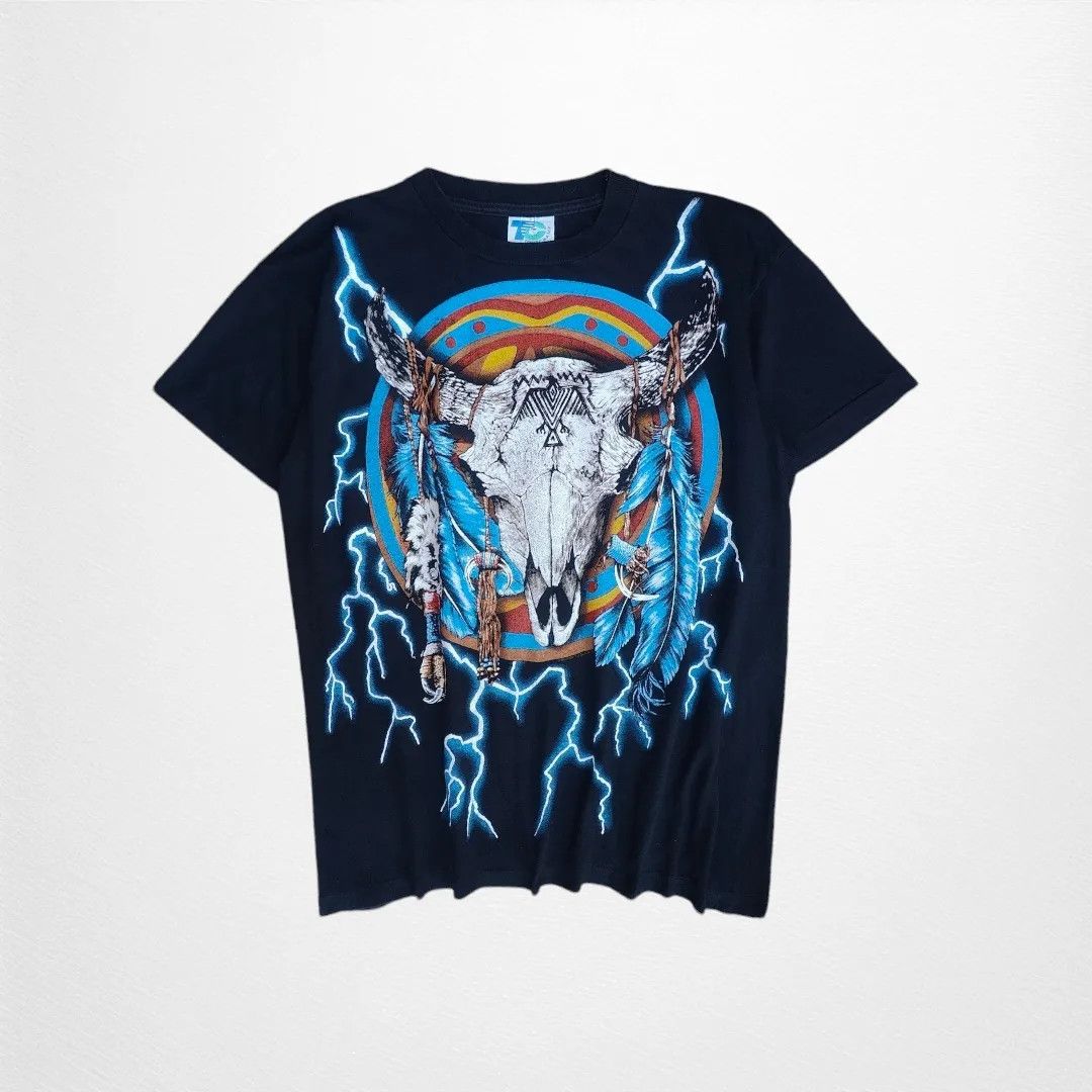 Vintage American Thunder "Bull Skull" Vintage Tee Size US L / EU 52-54 / 3 - 1 Thumbnail