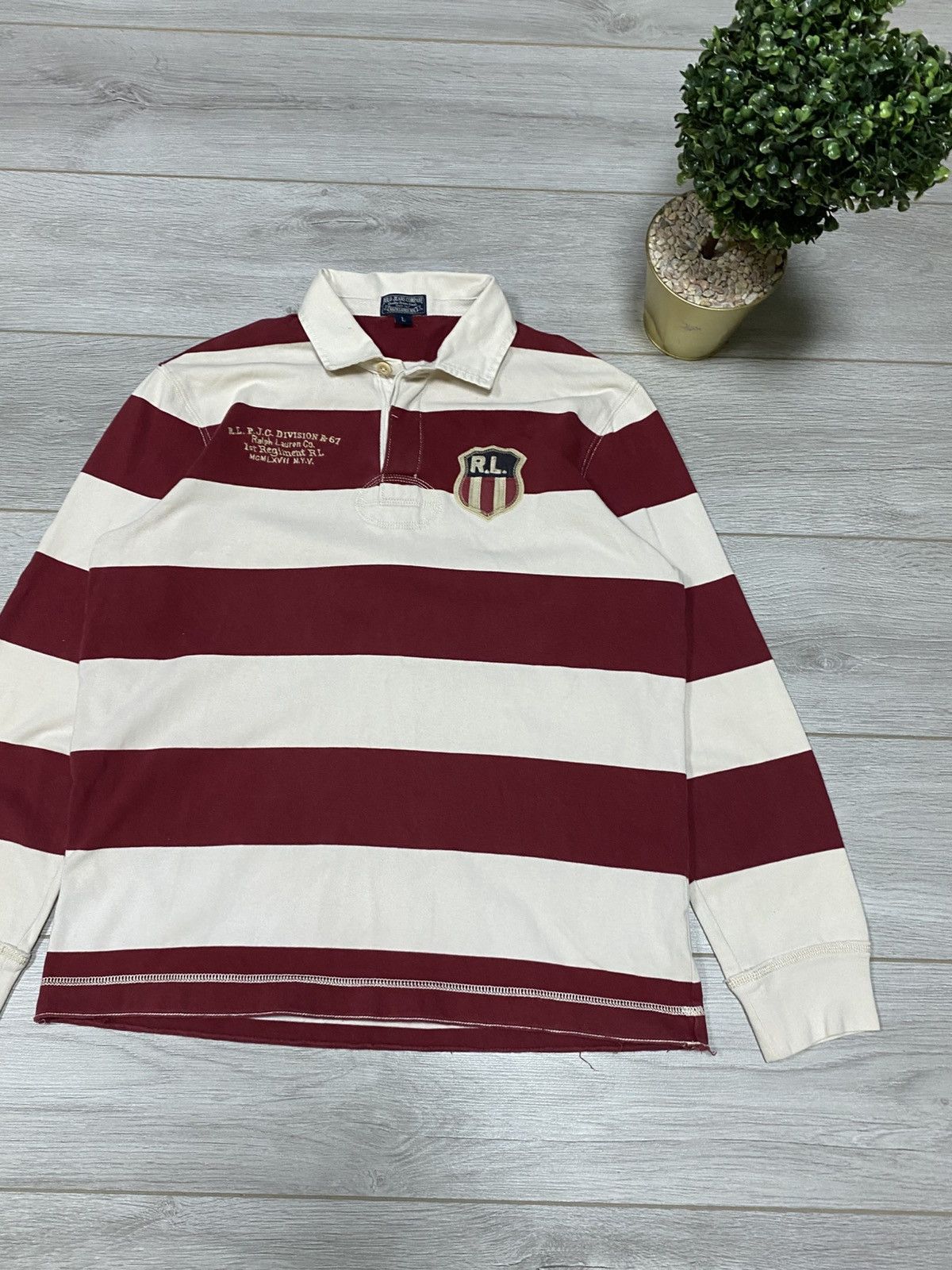 Rugby Ralph Lauren Vintage USA 🇺🇸 flag Polo Ralph Lauren Rugby sleeve striped Size L / US 10 / IT 46 - 3 Thumbnail