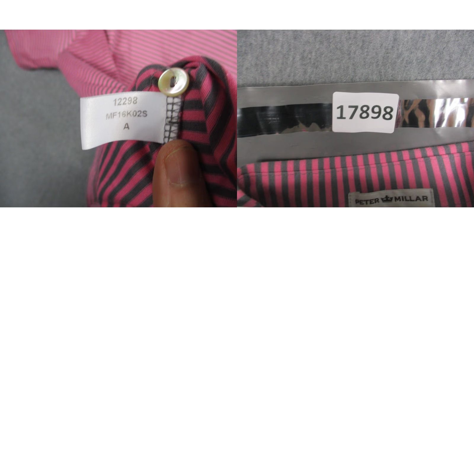Peter Millar Peter Millar Polo Shirt Mens L Pink Gray Striped 100% Cotton Golf Collared Shirt Size US L / EU 52-54 / 3 - 8 Thumbnail
