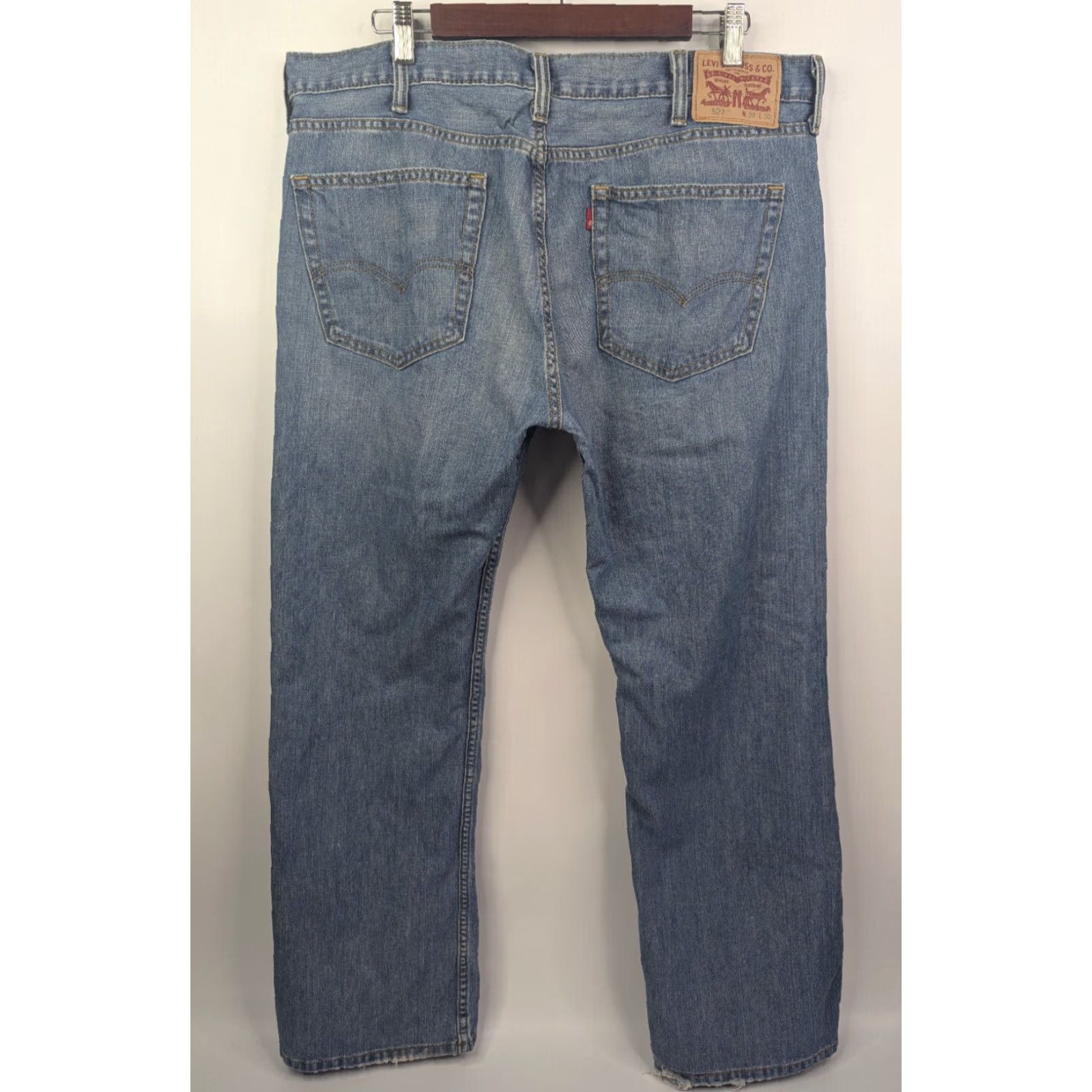 Levi's Levi's 527 Jeans Mens Denim Boot Cut 527 Series 5-Pocket Design Distressed Blue 38x30 Casual Vintage Not N/A Size US 38 / EU 54 - 3 Thumbnail