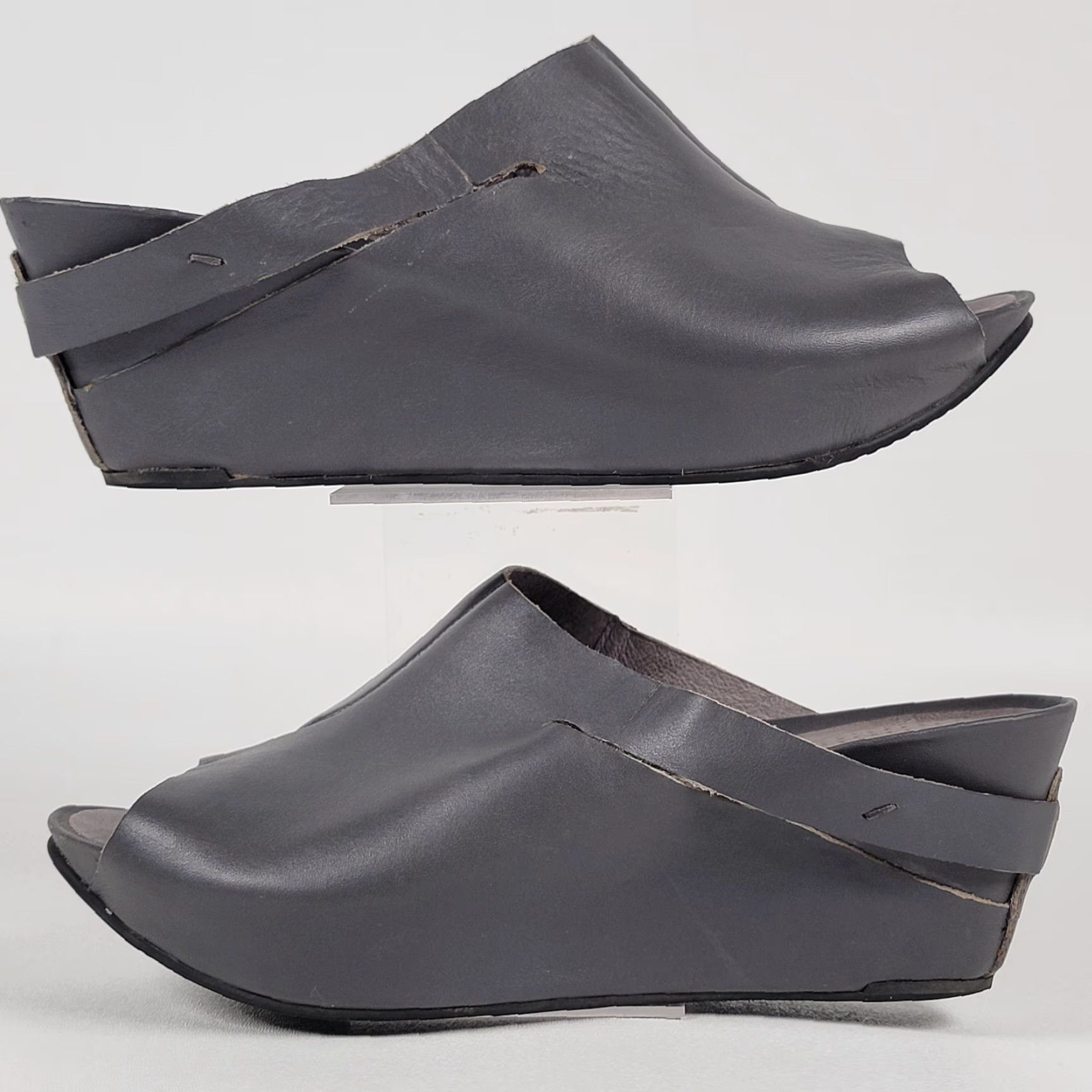 Vintage Tsubo Sandal Wedge Slide Black Size 7.5 US / 38.5 EU Womens Walking Casual Leather 1" Platform Size US 8 / IT 38 - 3 Thumbnail
