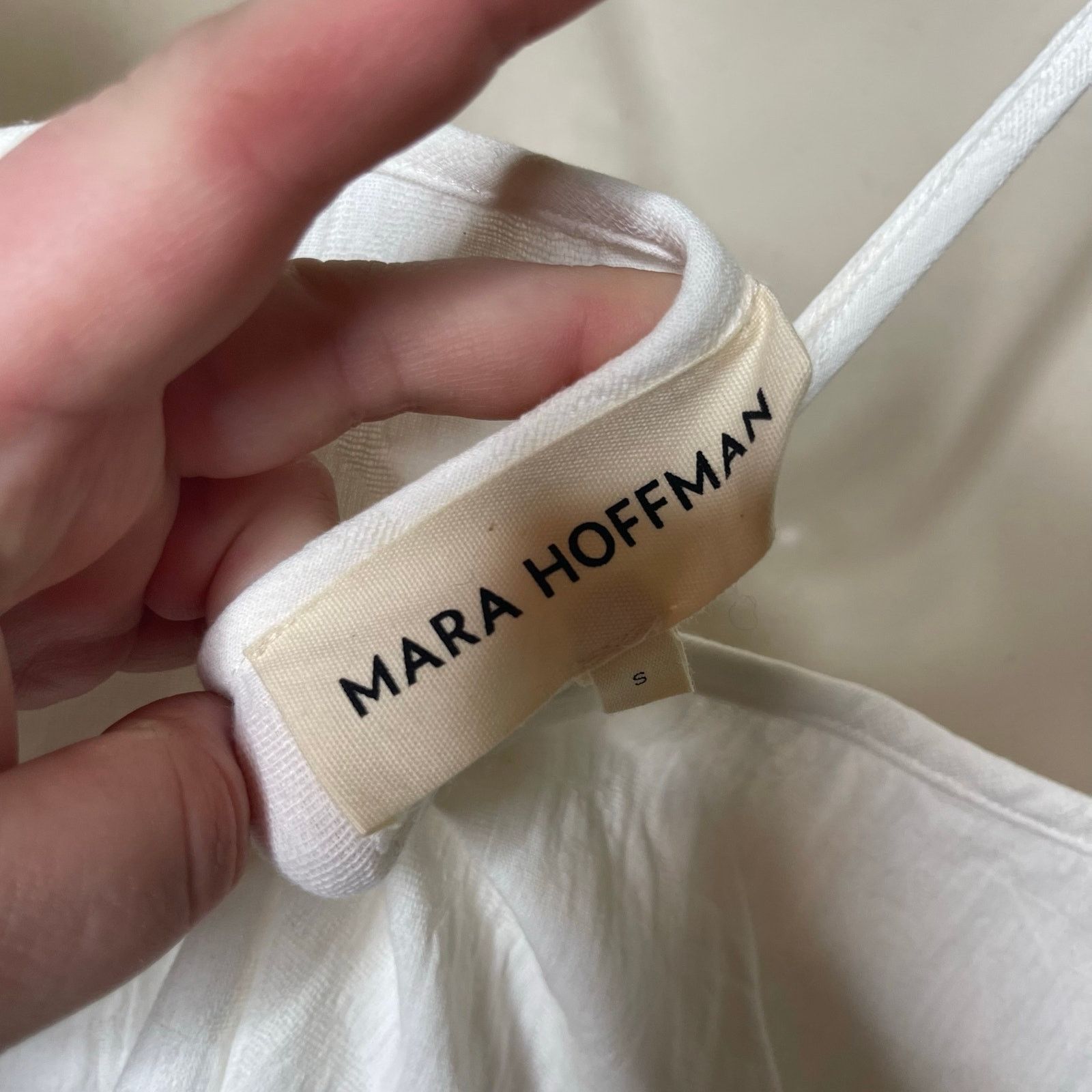 Mara Hoffman MARA HOFFMAN Carly Jumpsuit in white cotton linen blend sz S Size 26" / US 2 / IT 38 - 9 Thumbnail