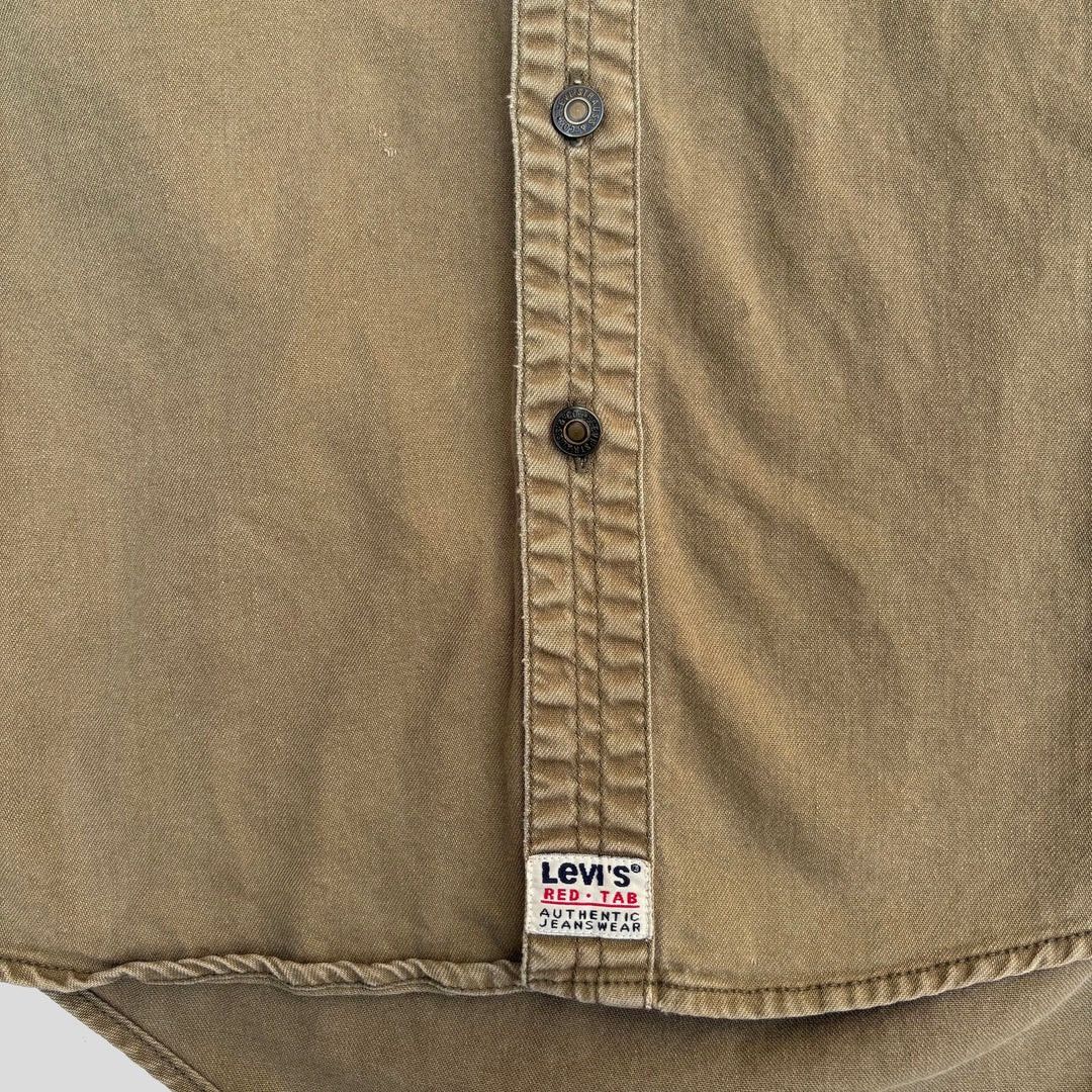 Levi's Levi’s 1990 90s Vintage Khaki L/S Button Up Denim Shirt Size US L / EU 52-54 / 3 - 3 Thumbnail