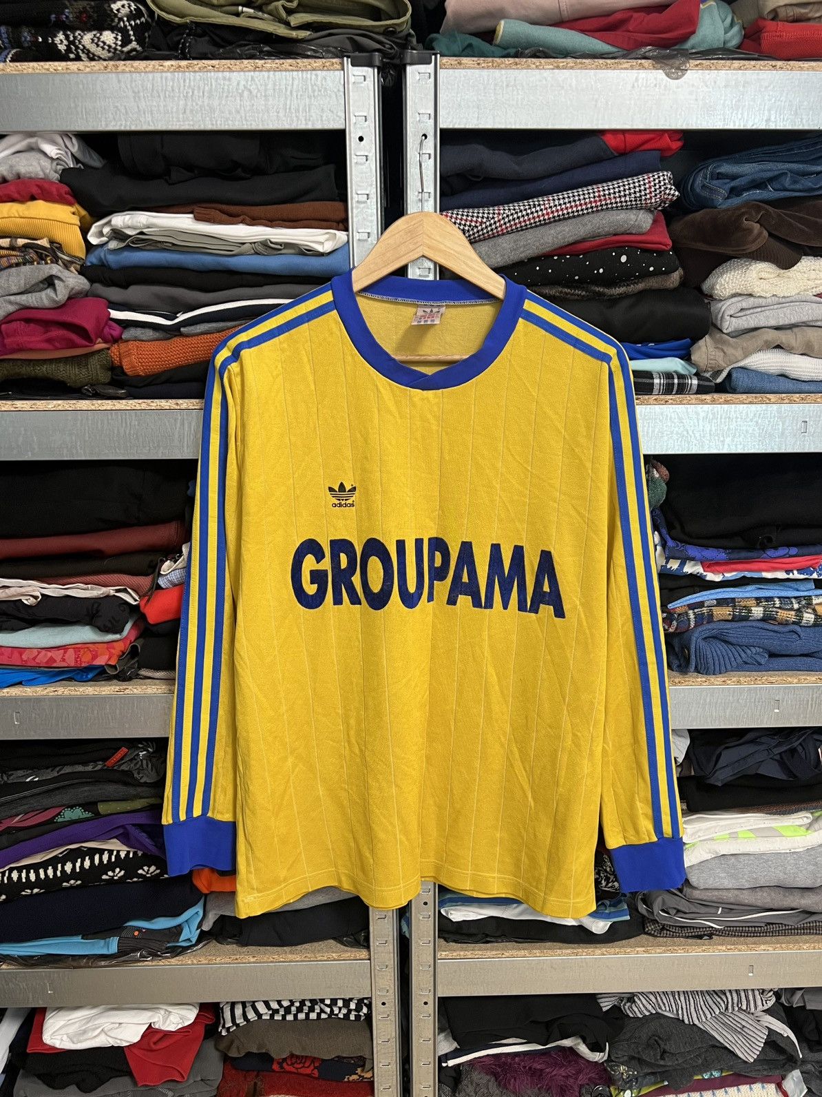 Adidas Vintage Adidas Trefoil Groupama Long Sleeve Jersey Size XL Size US XL / EU 56 / 4 - 1 Thumbnail