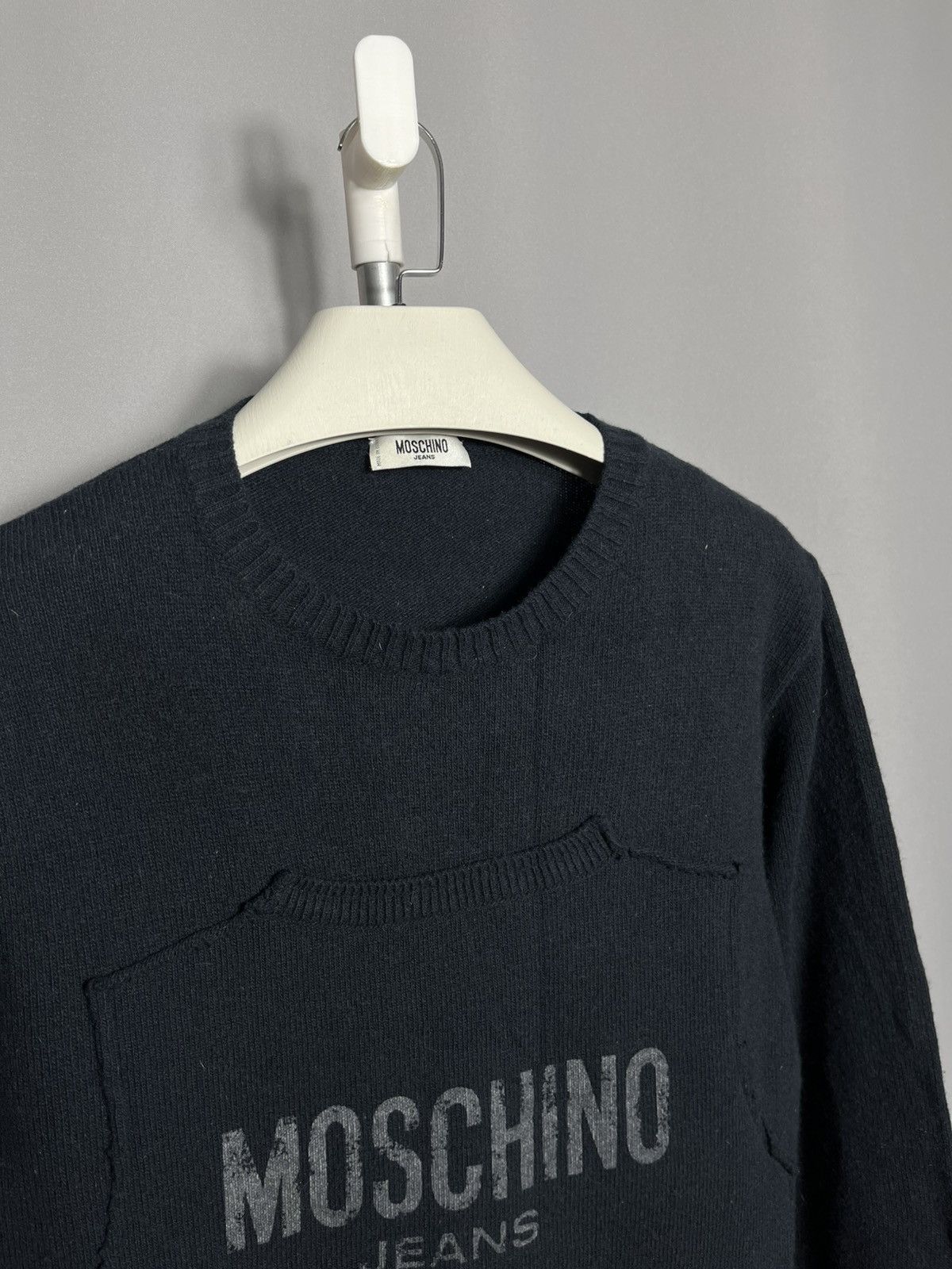 Moschino moschino sweater wool vintage mens navy 90s knit Size US L / EU 52-54 / 3 - 2 Thumbnail