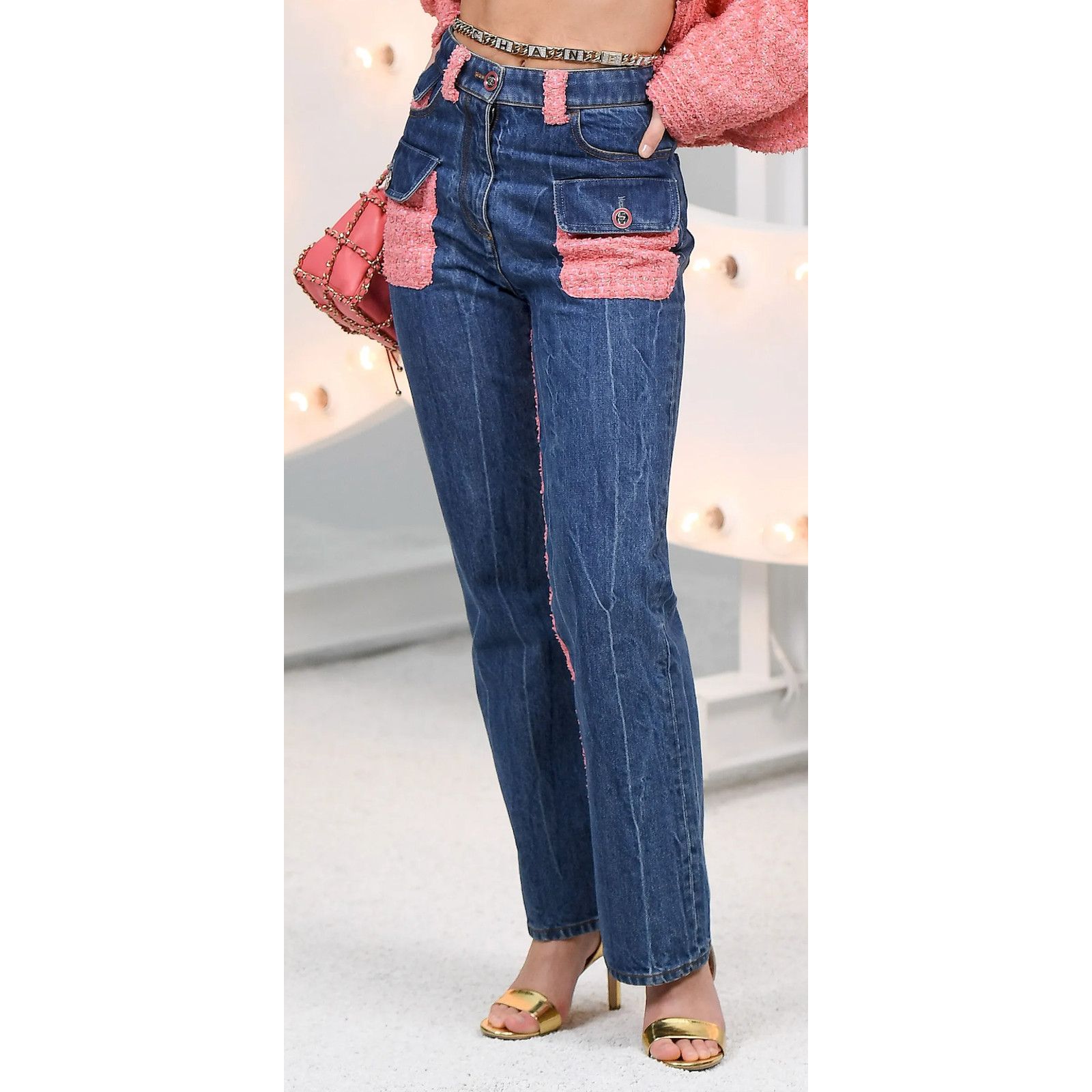 Chanel Chanel Gold Iridescent Tweed CC Logo Button Regular Jeans 38 Size 26" / US 2 / IT 38 - 1 Thumbnail