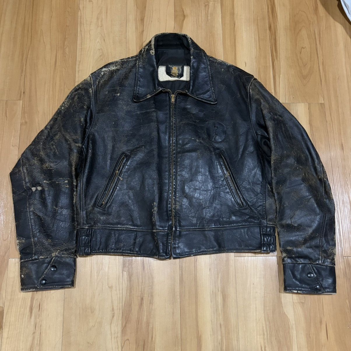 Golden Bear Vintage 70s golden bear cowhide leather jacket Size US XL / EU 56 / 4 - 1 Thumbnail