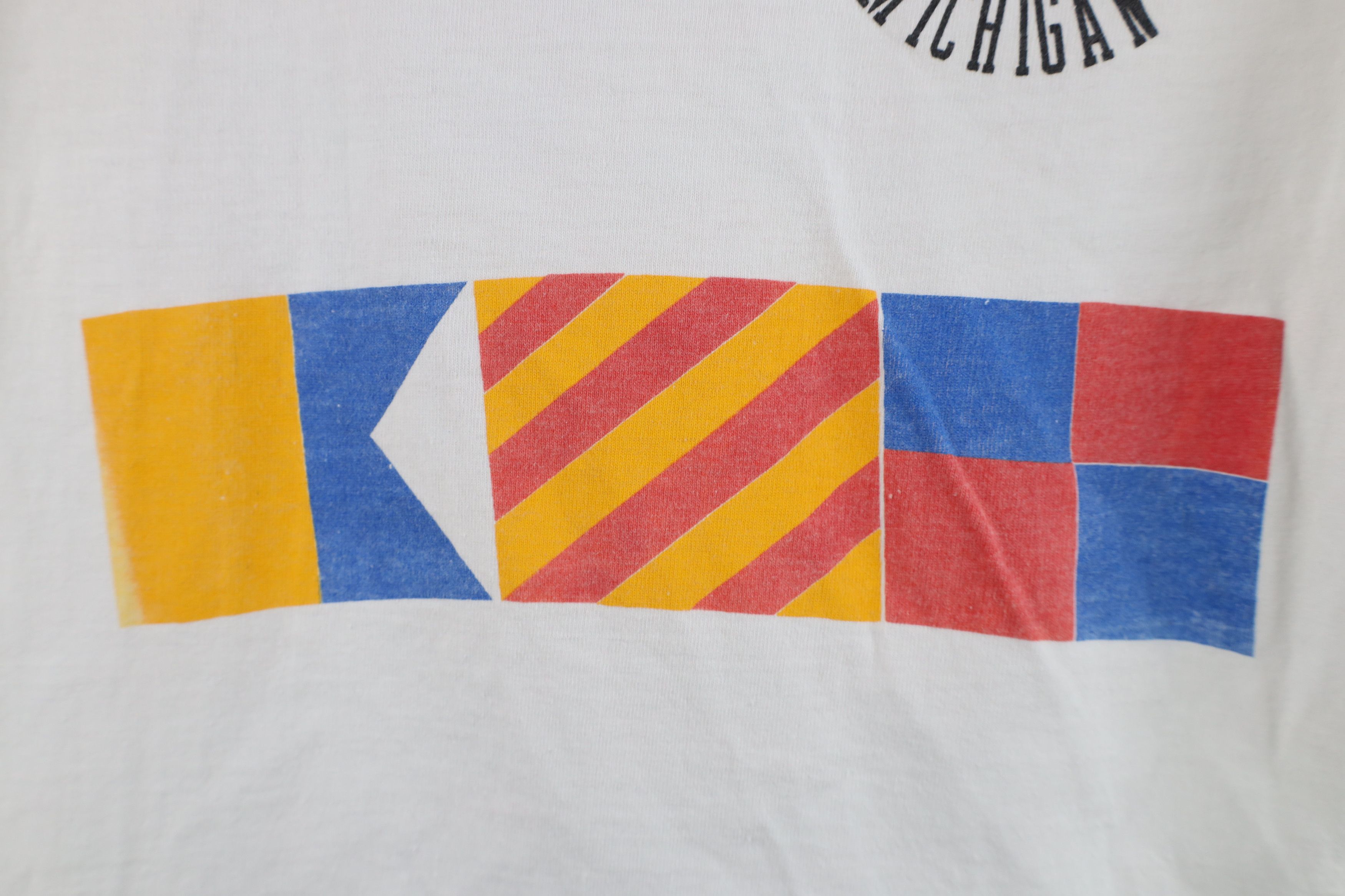 Vintage Vintage 90s Ste Marie Michigan Sailing Flags T-Shirt USA Size US M / EU 48-50 / 2 - 5 Thumbnail