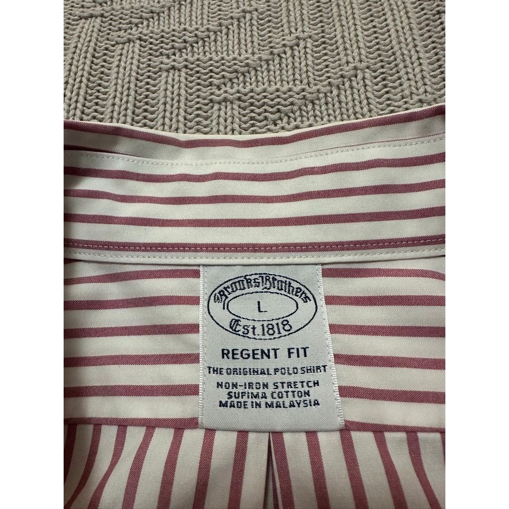 Brooks Brothers Brooks Brothers mauve striped Regent fit button down size L Size US L / EU 52-54 / 3 - 5 Thumbnail