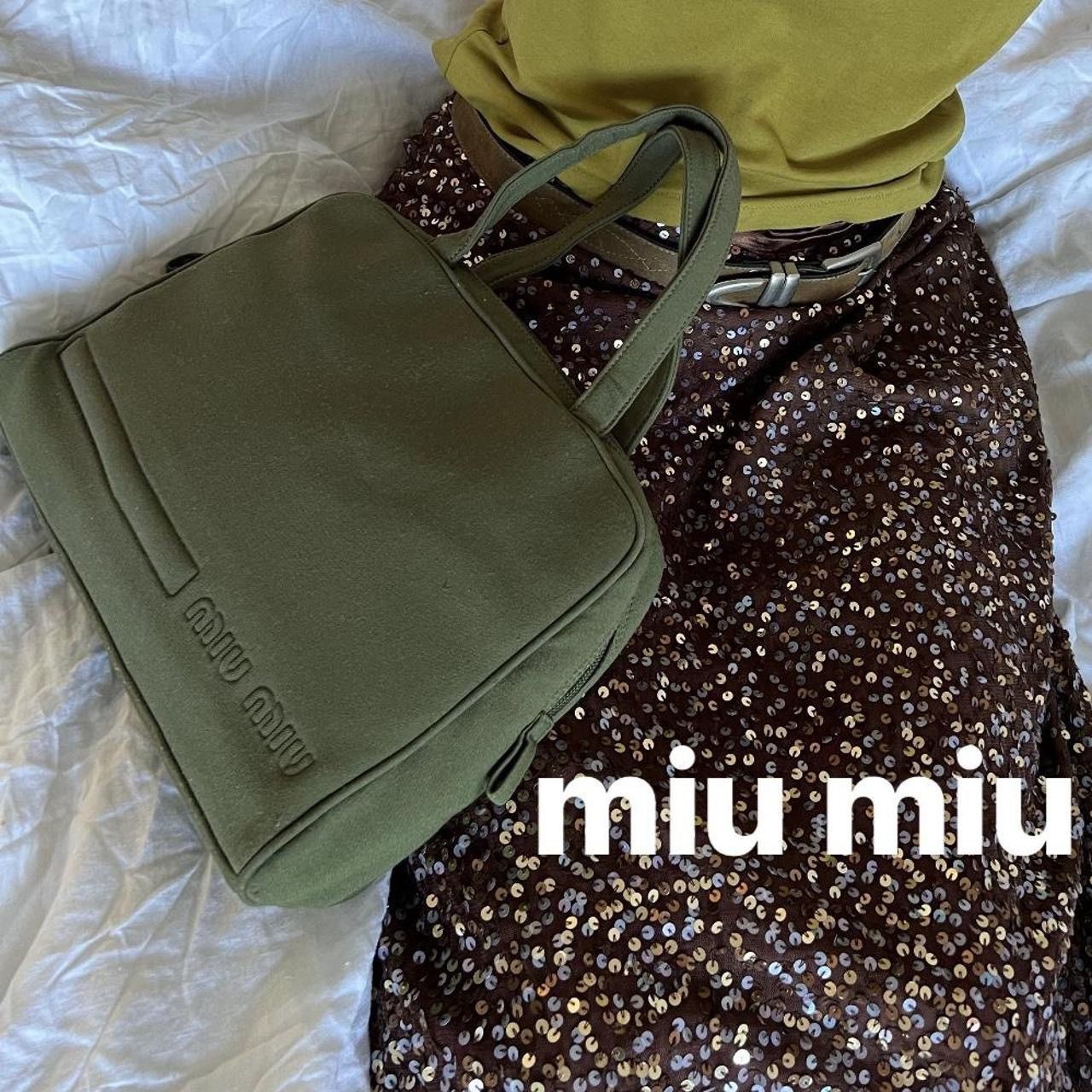 image of Vintage Miu Miu Fw99 Khaki Handbag in Army Khaki, Women's