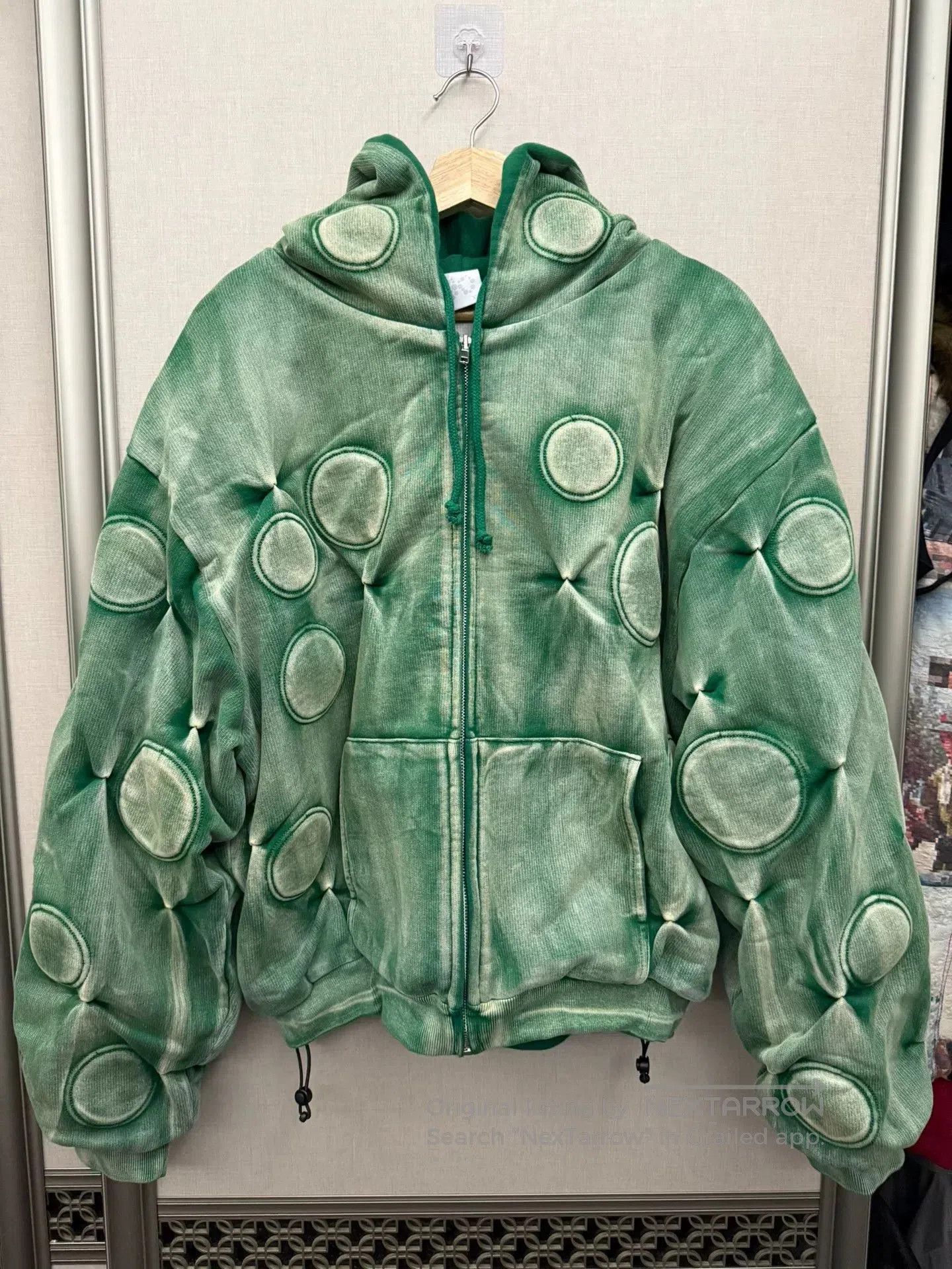 Bad Son padded green hoodie with boxy fit. Size XL / US 12-14 / IT 48-50 - 1 Thumbnail