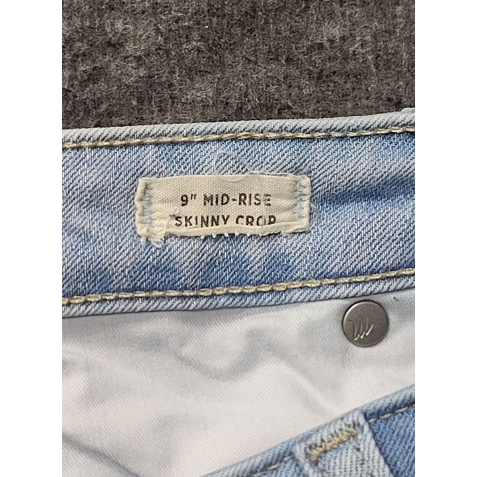 Madewell Madewell Jeans Women’s 34x27 Mid Rise Skinny Crop Distressed Stretch Denim Blue 5-Pocket Slim City Mens Womens Boys Girls Size 24" / US 00 / IT 34 - 3 Thumbnail