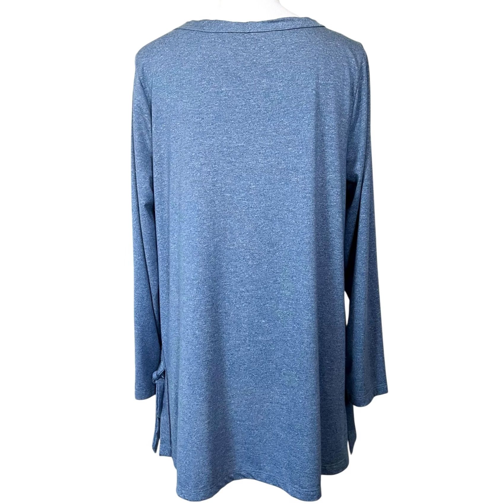 Soft Surroundings Soft Surroundings Tie The Knot Tunic Top Blue Soft Stretch Lightweight Women’s L Shirt Long Sleeve Blue Womens L Tunic T-Shirt-Style Size L / US 10 / IT 46 - 5 Thumbnail