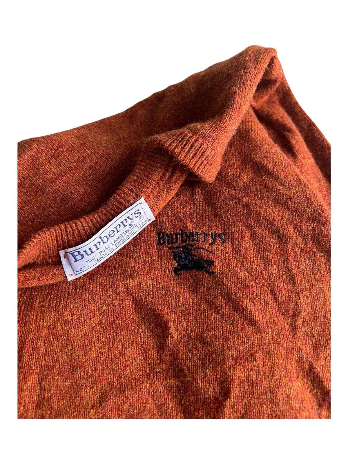 Burberry × Burberry Prorsum × Vintage Vintage 1990s Burberrys 🏴󠁧󠁢󠁥󠁮󠁧󠁿 Pure Lambswool V Neck Knit Sweater Size US M / EU 48-50 / 2 - 7 Thumbnail