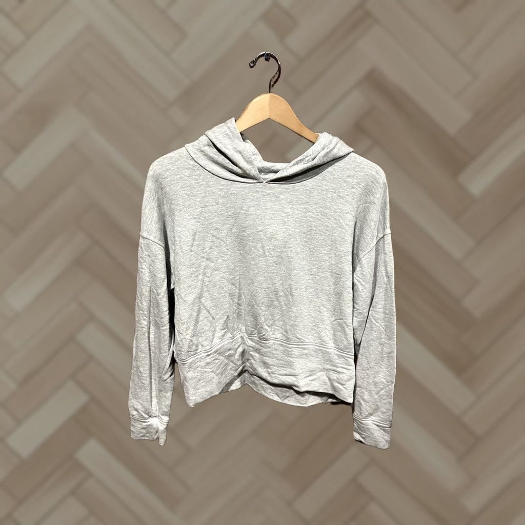 Vintage Offline Aerie Womens Gray Cropped Pullover Hoodie Size S Hooded Sweatshirt Pullover Pullover Hoodie Womens 2020s Activewear Size S / US 4 / IT 40 - 1 Thumbnail