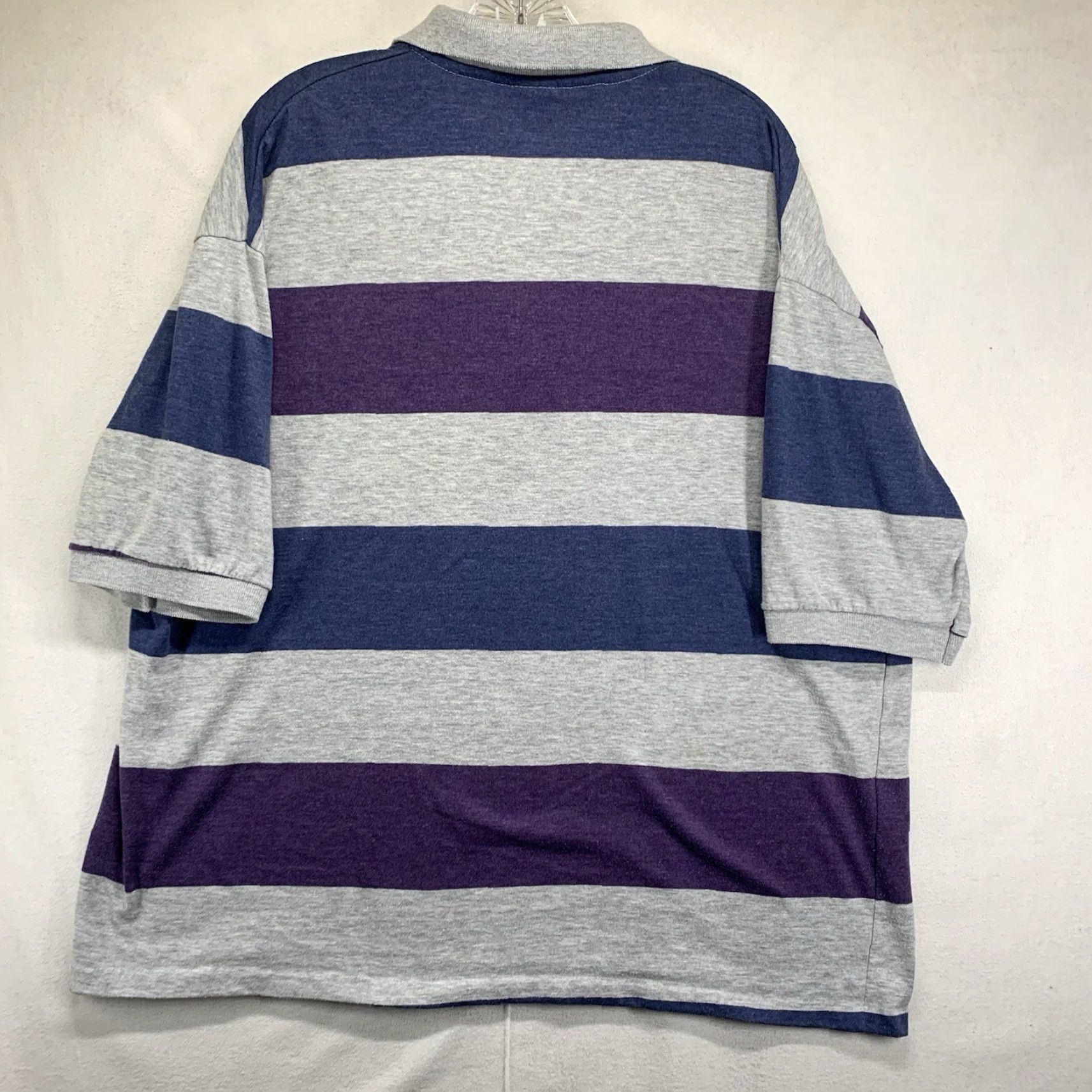 Vintage VINTAGE 90s Mens Polo Shirt Big & Tall 2XL Casual Lightweight Cotton USA Striped Style Size US XXL / EU 58 / 5 - 2 Thumbnail