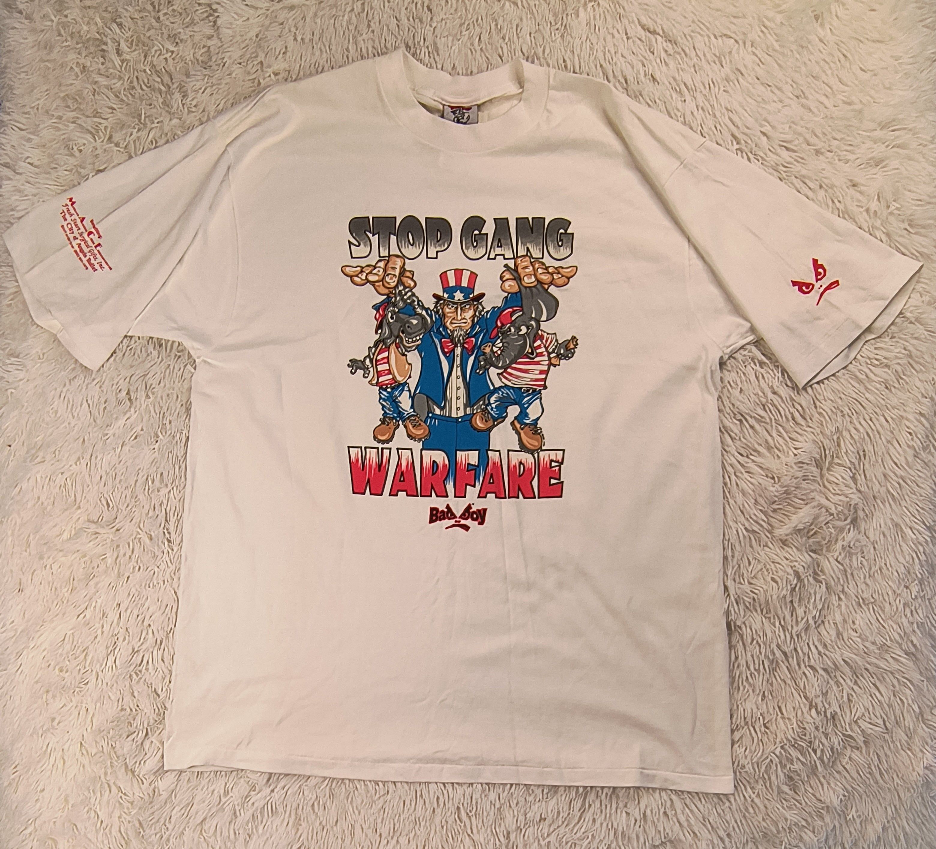 Vintage DS vintage Bad boy stop gang warfare uncle Sam 90s tee Size US XL / EU 56 / 4 - 2 Thumbnail