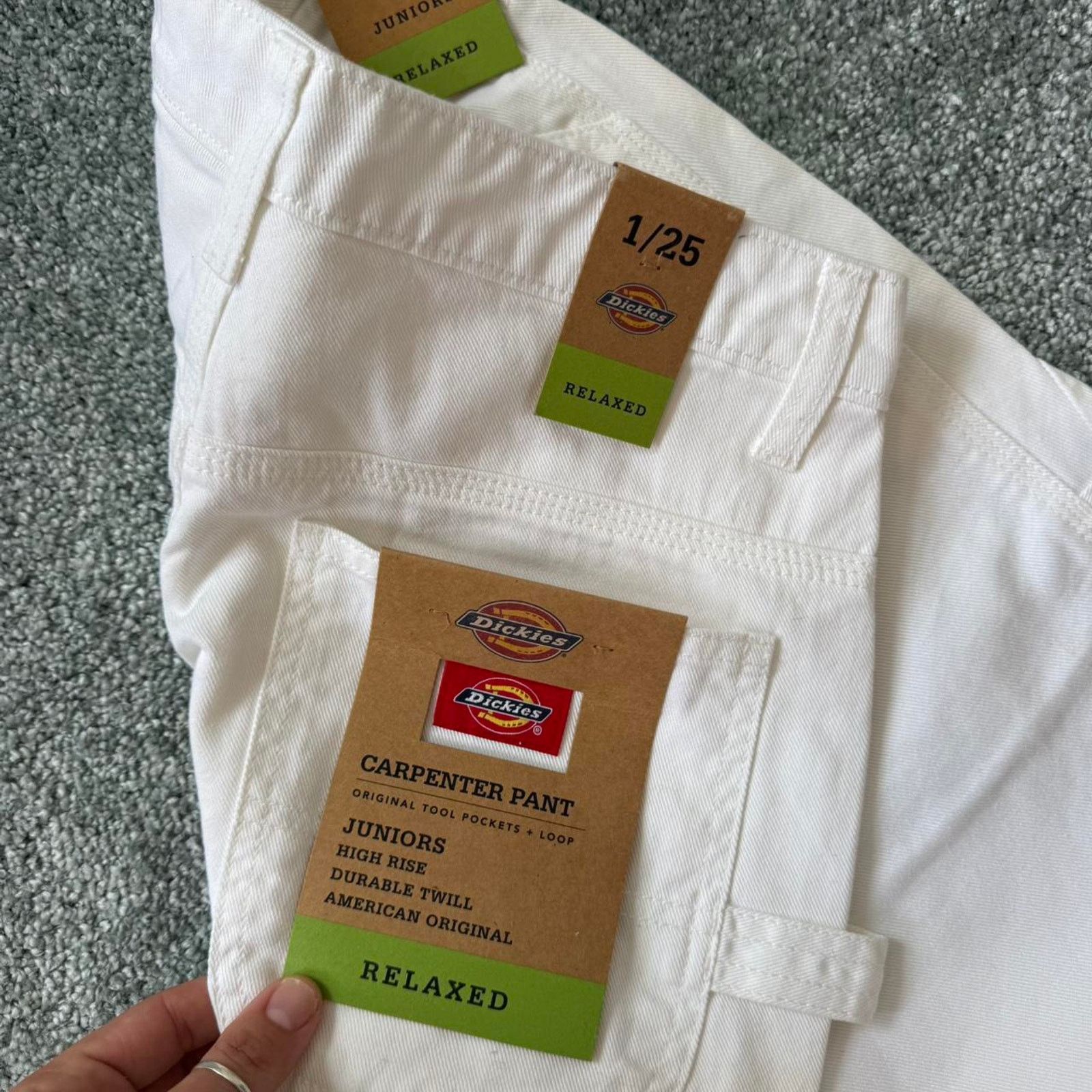 Dickies ✿ white carpenter pants ⋆ high rise workwear ✿ Size 27" / US 4 / IT 40 - 3 Thumbnail