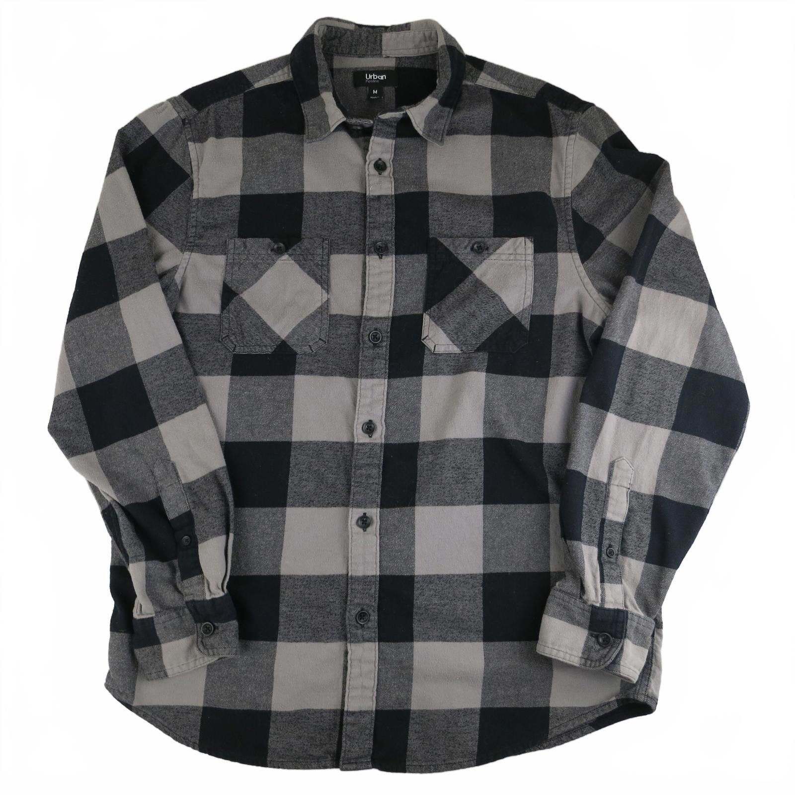 Urban Pipeline Urban Pipeline Men's Black and Gray Plaid Button-Up Size M Size US M / EU 48-50 / 2 - 1 Thumbnail