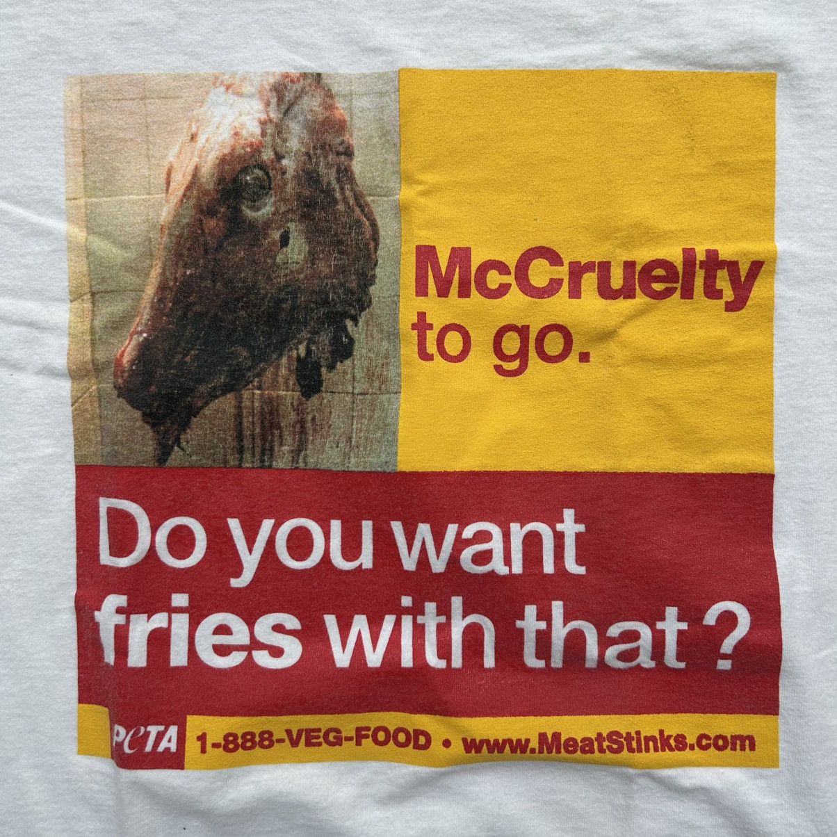 Vintage Vintage PETA McDonalds McCruelty Vegan Shirt Size Large RARE Size US L / EU 52-54 / 3 - 2 Thumbnail