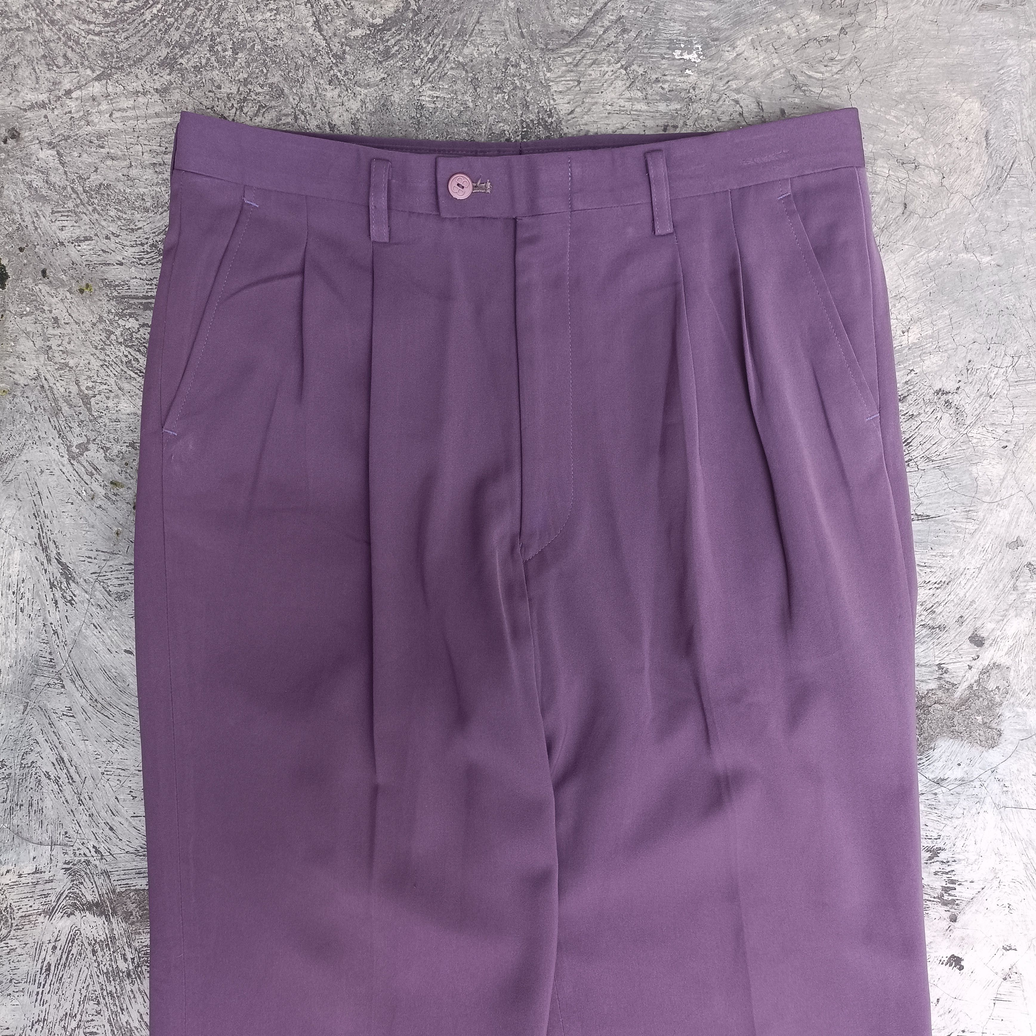 Balenciaga Vintage Balenciaga Casual Purple Logo trouser Pants Size US 33 - 3 Thumbnail