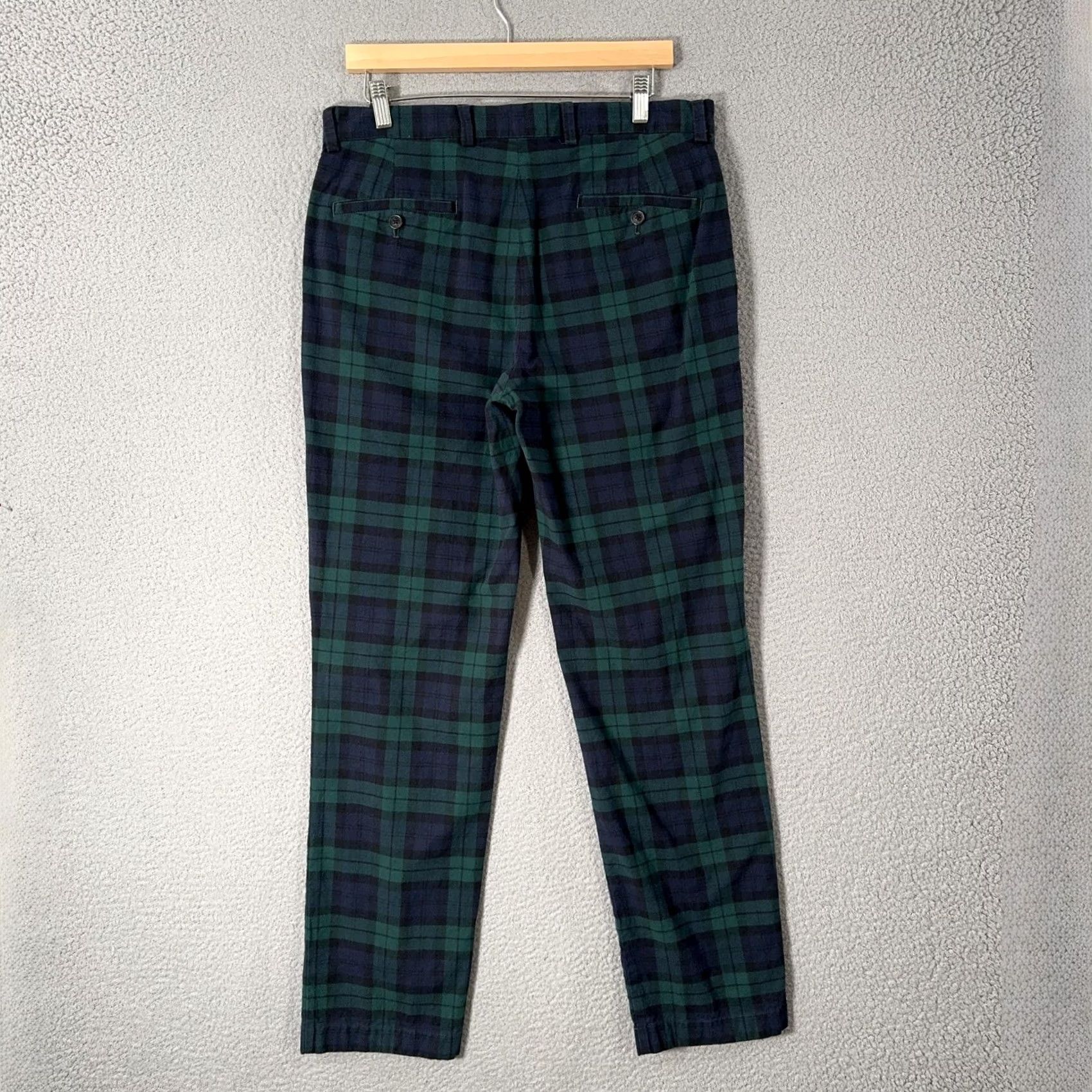 Brooks Brothers Brooks Brothers Clark Black Watch Plaid Pants Mens 33x32 Green Chino Flannel Size US 33 - 3 Thumbnail