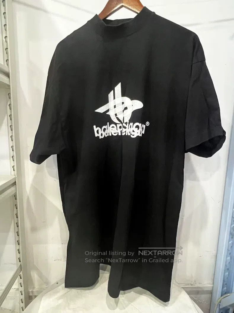 Balenciaga Balenciaga Black Shadow Lettering Short Sleeve T-Shirt Size US M / EU 48-50 / 2 - 2 Thumbnail