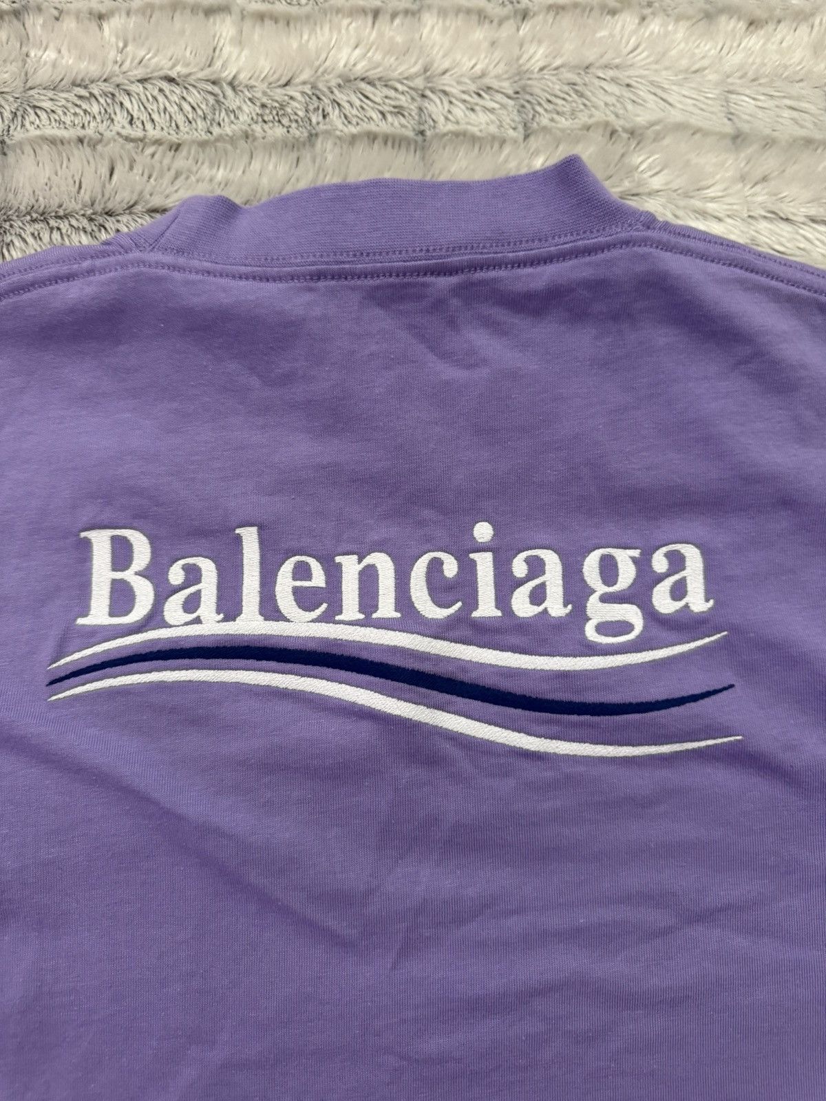Balenciaga Purple Balenciaga Political Campaign Logo Print T-Shirt Size XL / US 12-14 / IT 48-50 - 4 Thumbnail