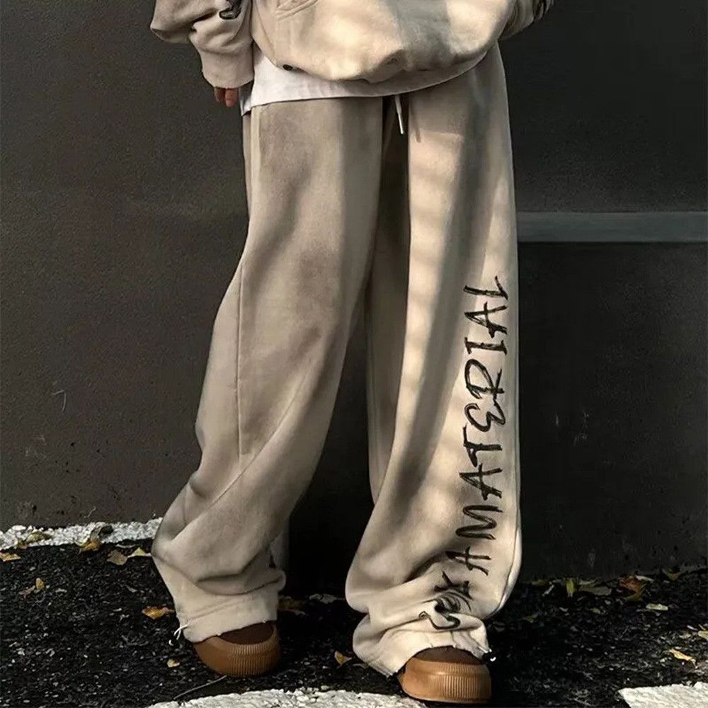 japanese style graffiti wide sweatpants