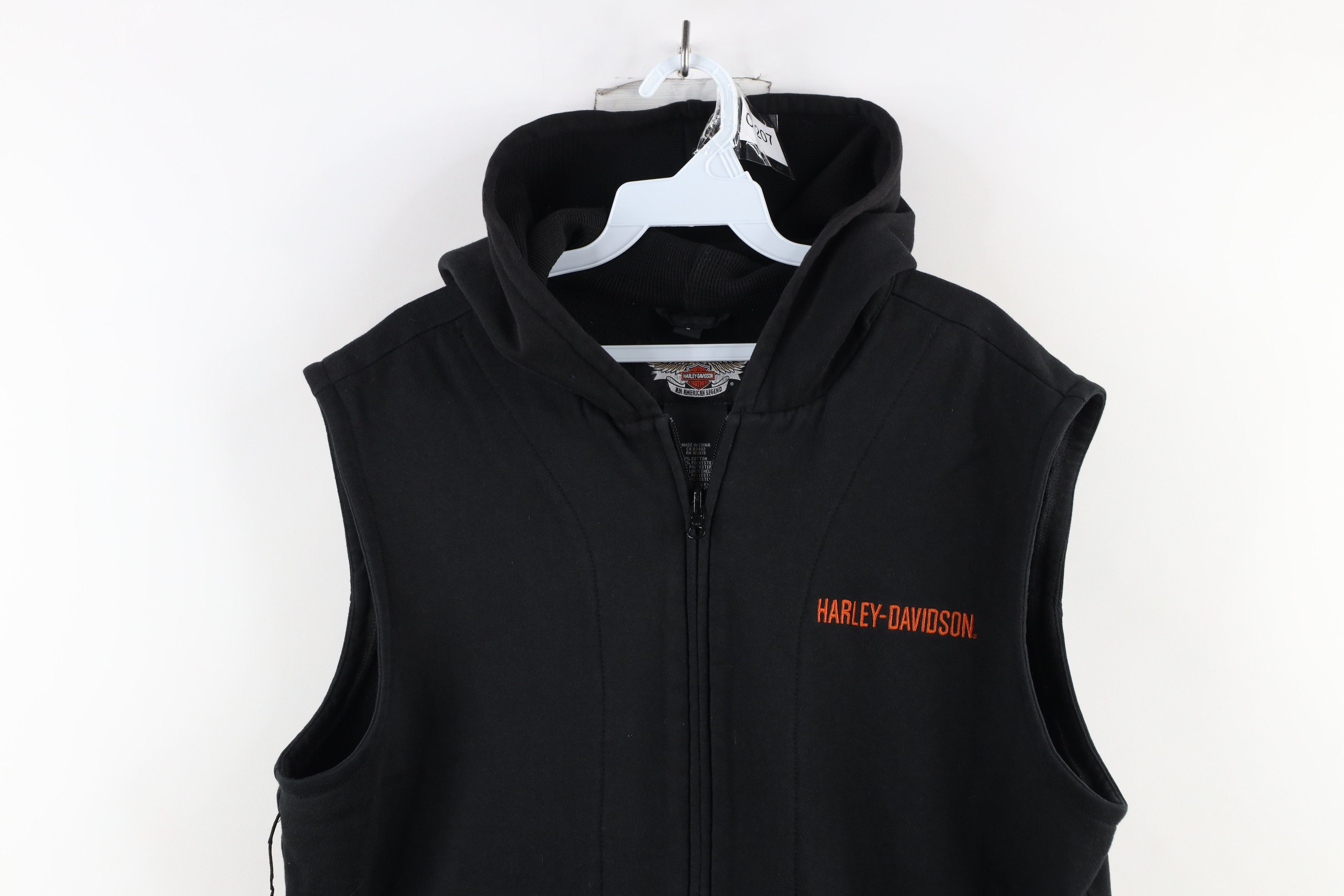 Harley Davidson × Vintage Vintage Harley Davidson Out Sleeveless Hoodie Sweatshirt Size US L / EU 52-54 / 3 - 2 Thumbnail