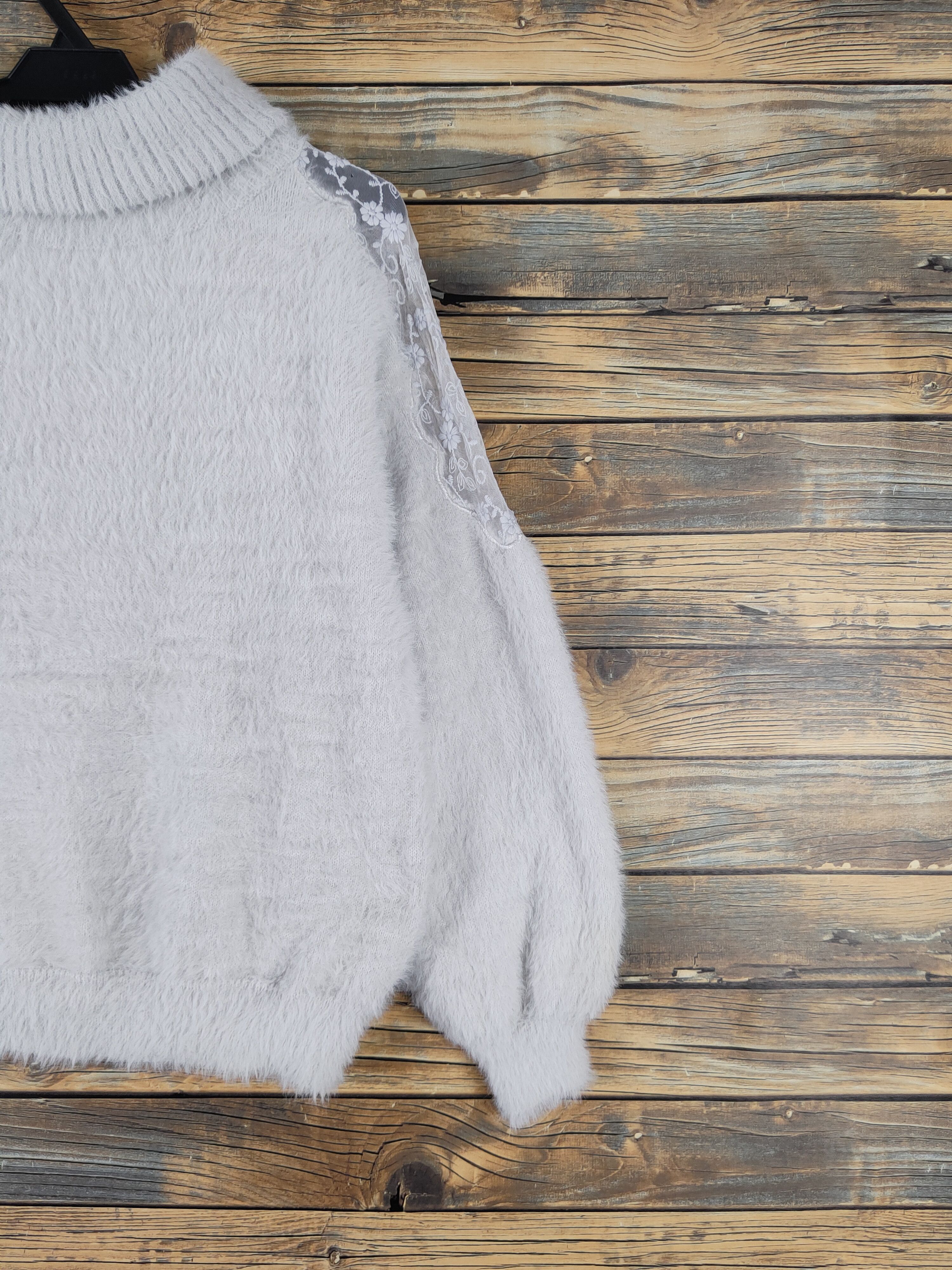Japanese Brand Ingni Light Gray Shag Shaggy Fur Mohair Knitwear #W2148 Size M / US 6-8 / IT 42-44 - 5 Thumbnail