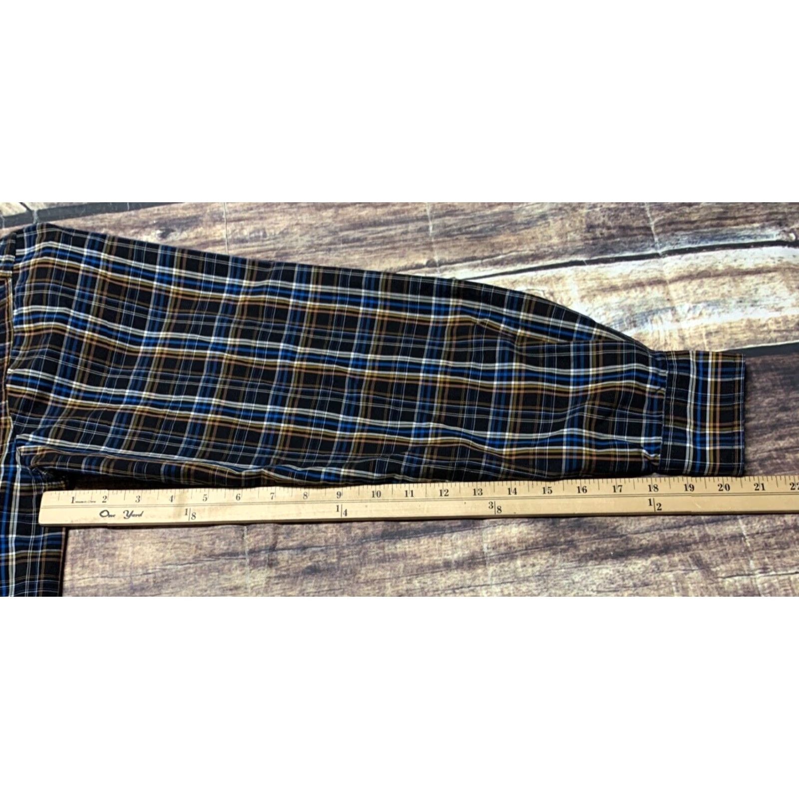Wrangler Wrangler Mens Button Down Western Shirt Blue Black Plaid Size Medium Long Sleeve Size US M / EU 48-50 / 2 - 6 Thumbnail