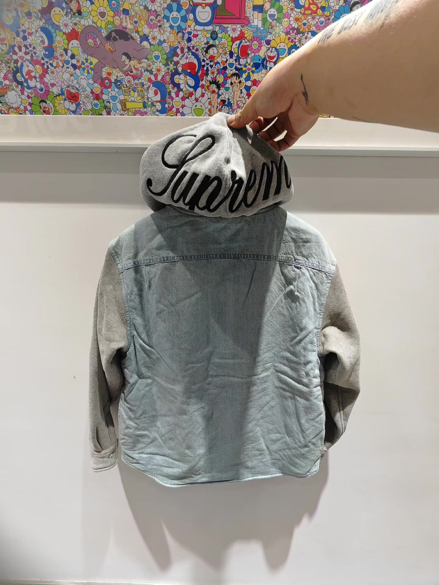 Supreme Supreme 22FW Fleece Hooded Denim Shirt Q15 Size US S / EU 44-46 / 1 - 2 Thumbnail