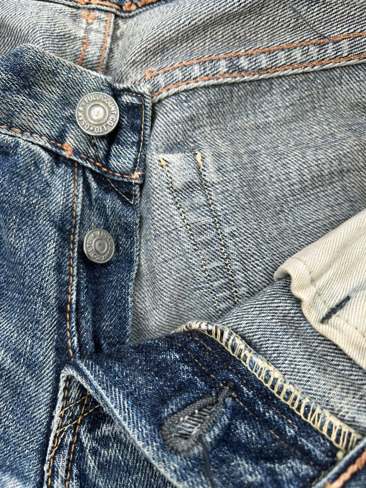 Kapital Vintage Full Count Selvedge Distressed Lowrise Denim Jeans Size US 28 / EU 44 - 11 Thumbnail